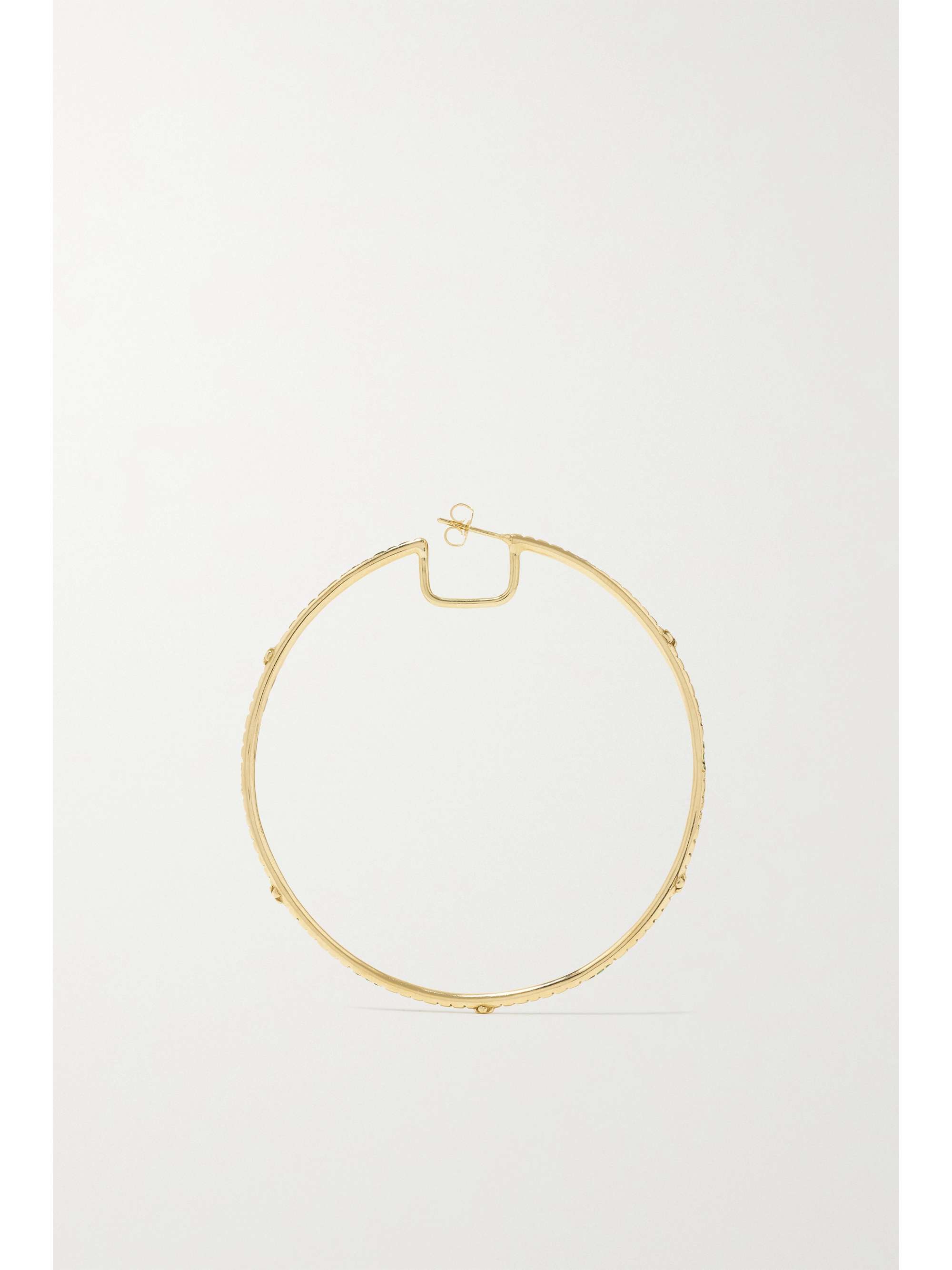 LOREE RODKIN Giant Disco 18-karat gold tsavorite hoop earrings