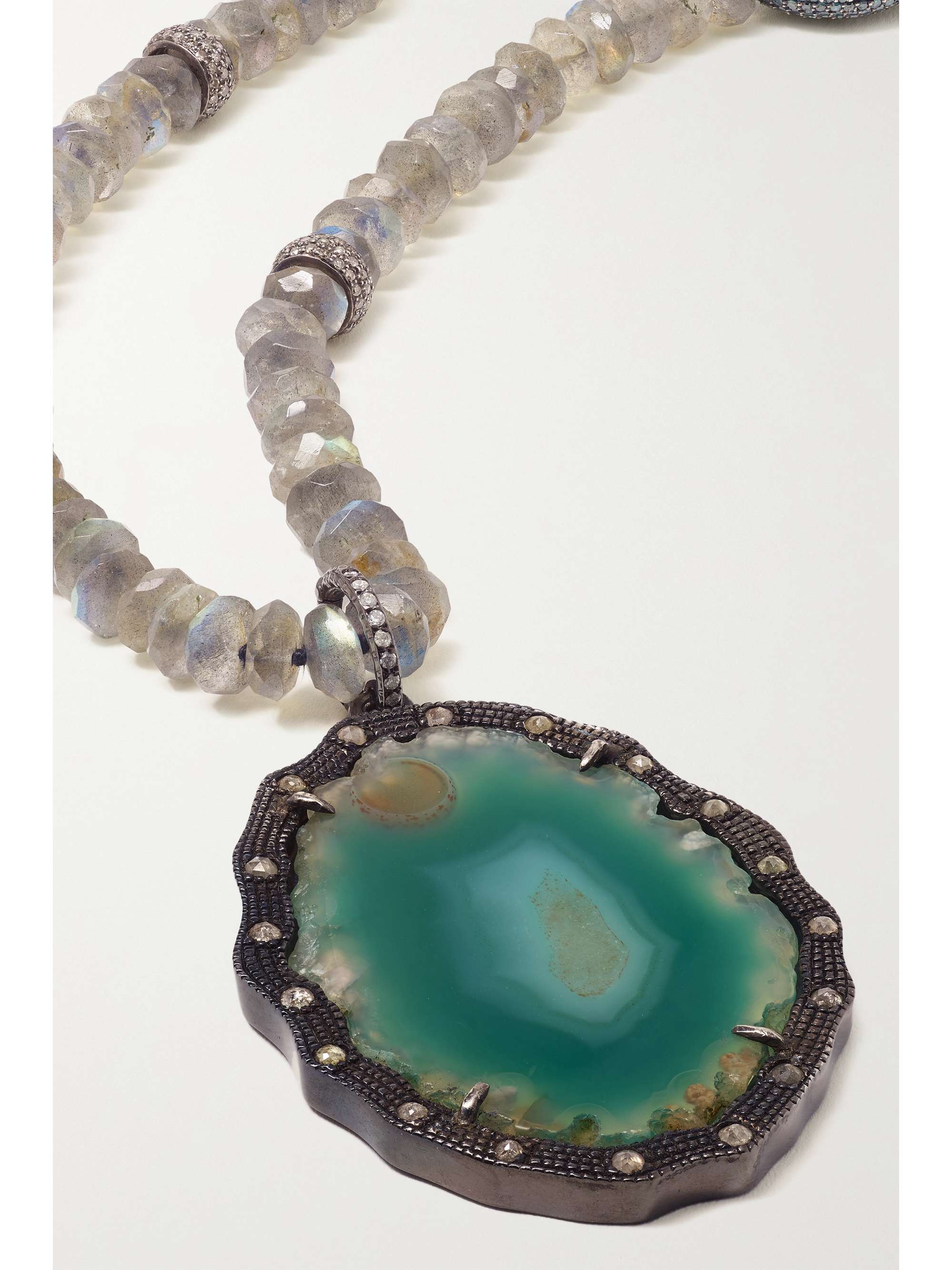 LOREE RODKIN 18-karat white gold and sterling silver multi-stone necklace