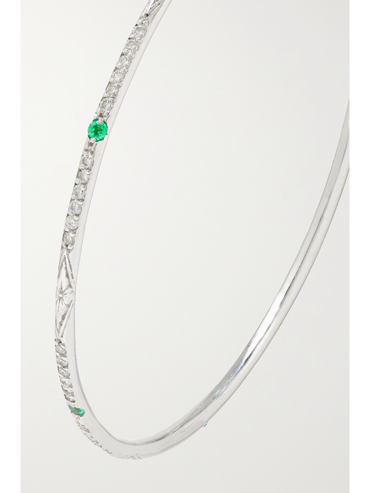 Shop Loree Rodkin Giant Disco 18-karat White Gold, Diamond And Paraiba Hoop Earrings