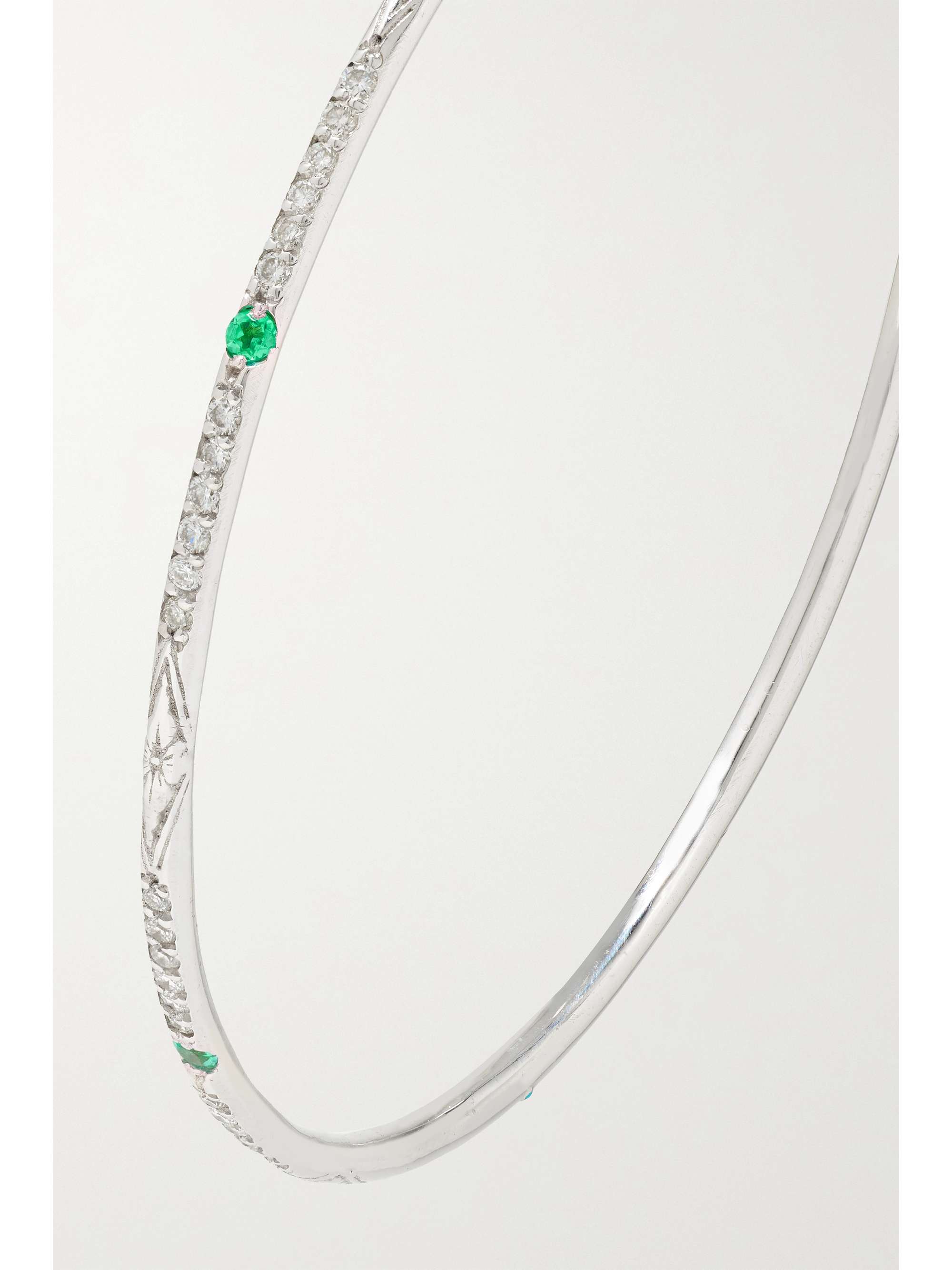 LOREE RODKIN Giant Disco 18-karat white gold, diamond and paraiba hoop earrings