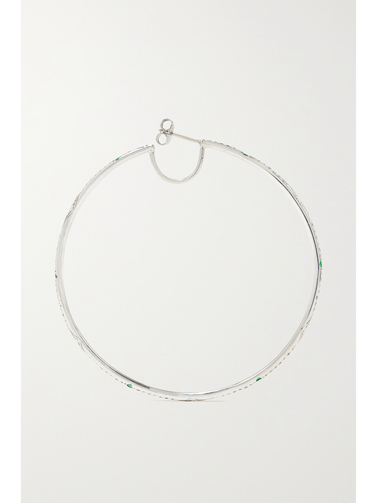 Loree Rodkin Giant Disco 18-karat White Gold, Diamond And Paraiba Hoop Earrings In Gold