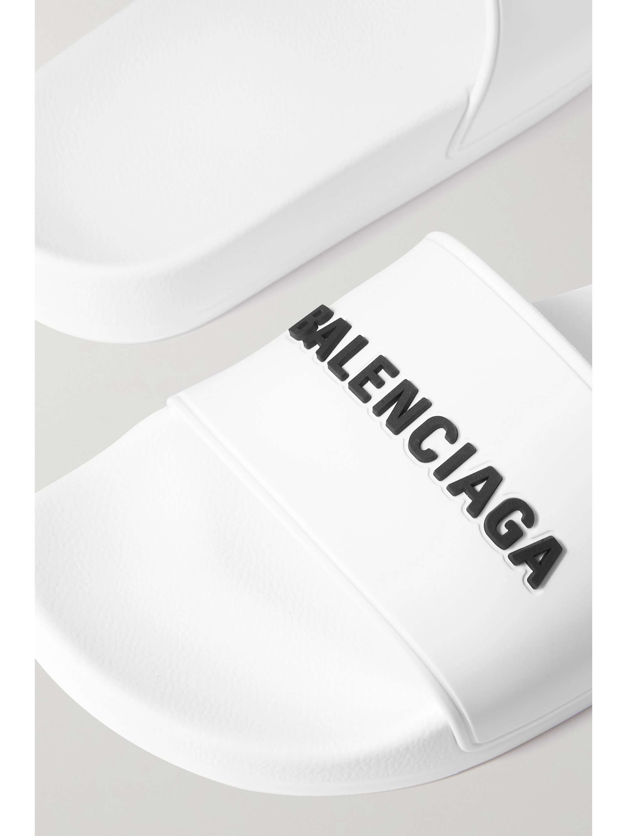 BALENCIAGA Pool logo-embossed neon rubber slides