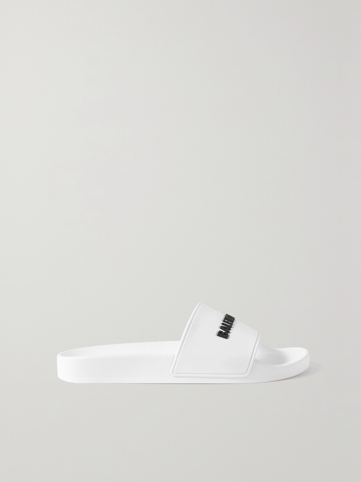 Shop Balenciaga Pool Logo-embossed Rubber Slides In White