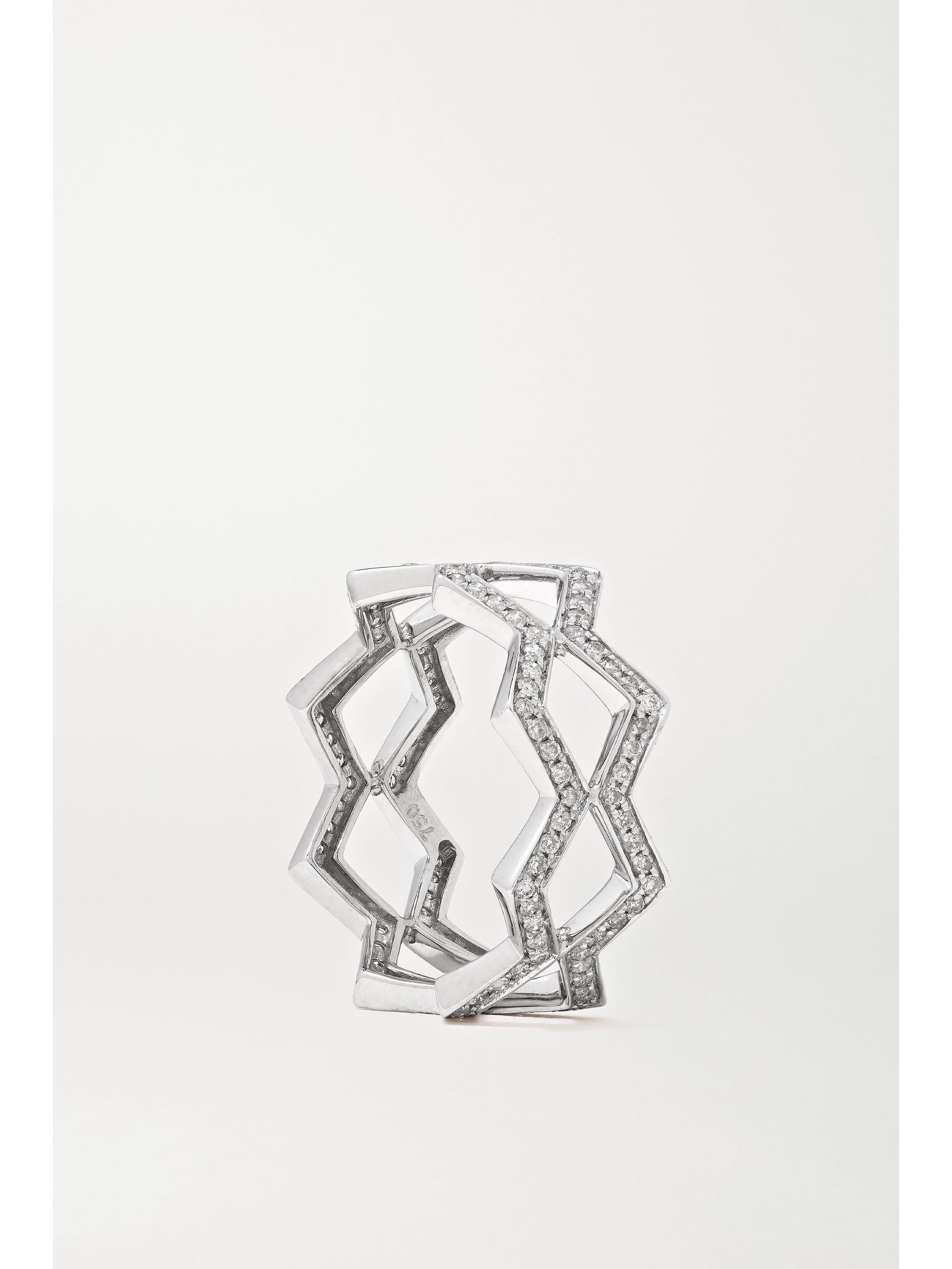 White gold Tattoo 18karat gold diamond ring OFIRA NETAPORTER