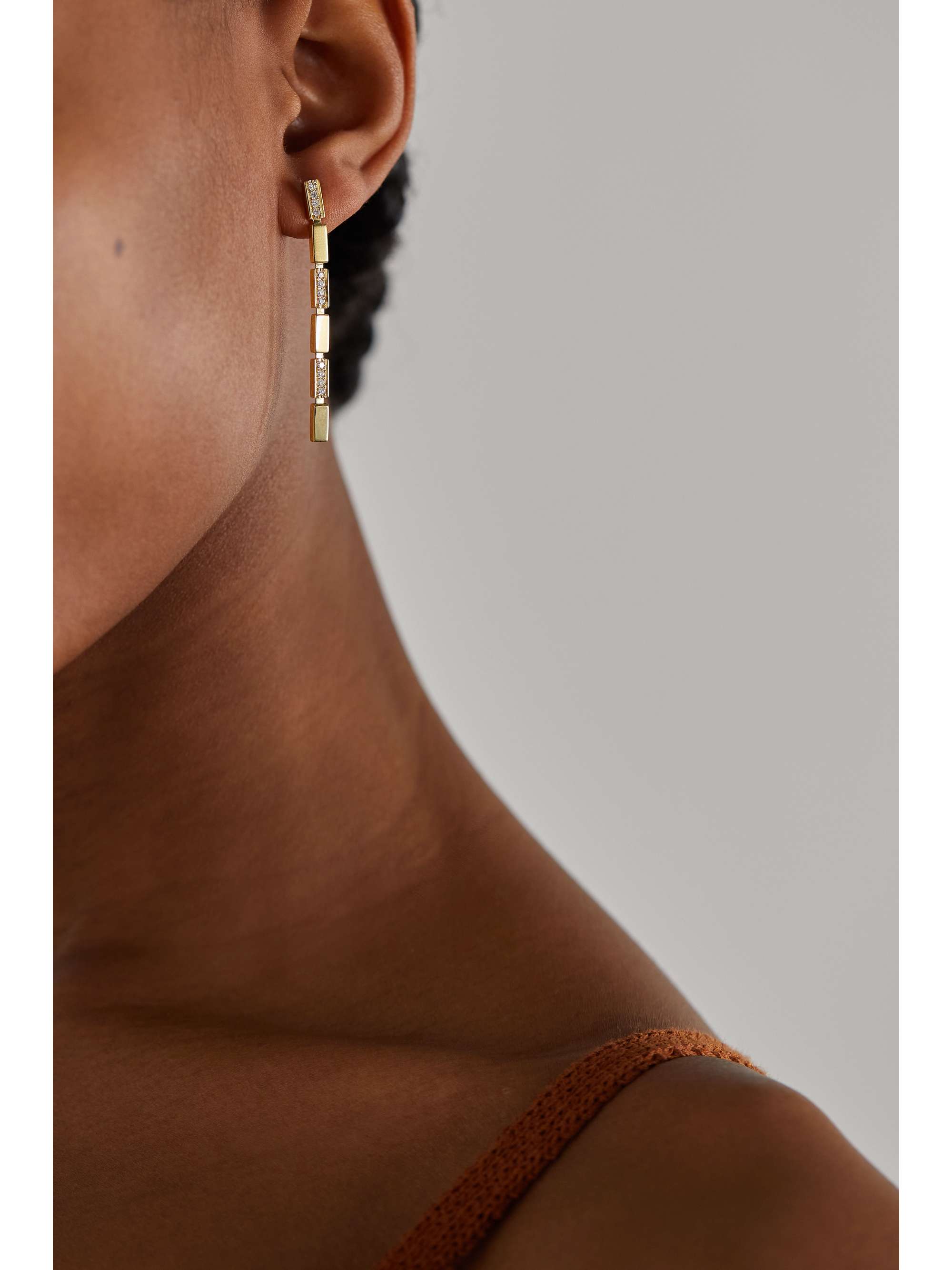 ILEANA MAKRI Waterfall 18-karat gold diamond earrings