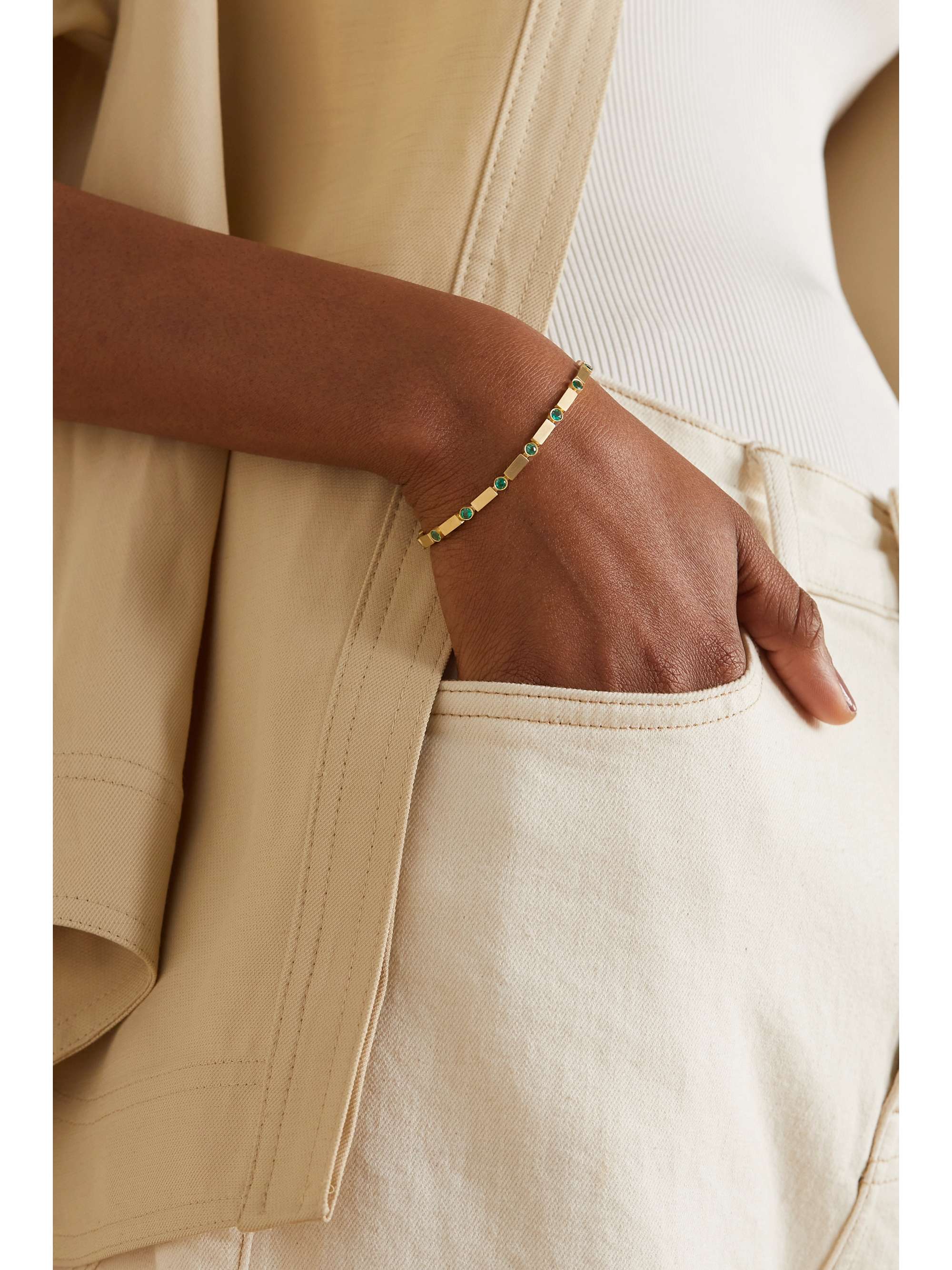 ILEANA MAKRI Armband aus 18 Karat Gold mit Smaragden