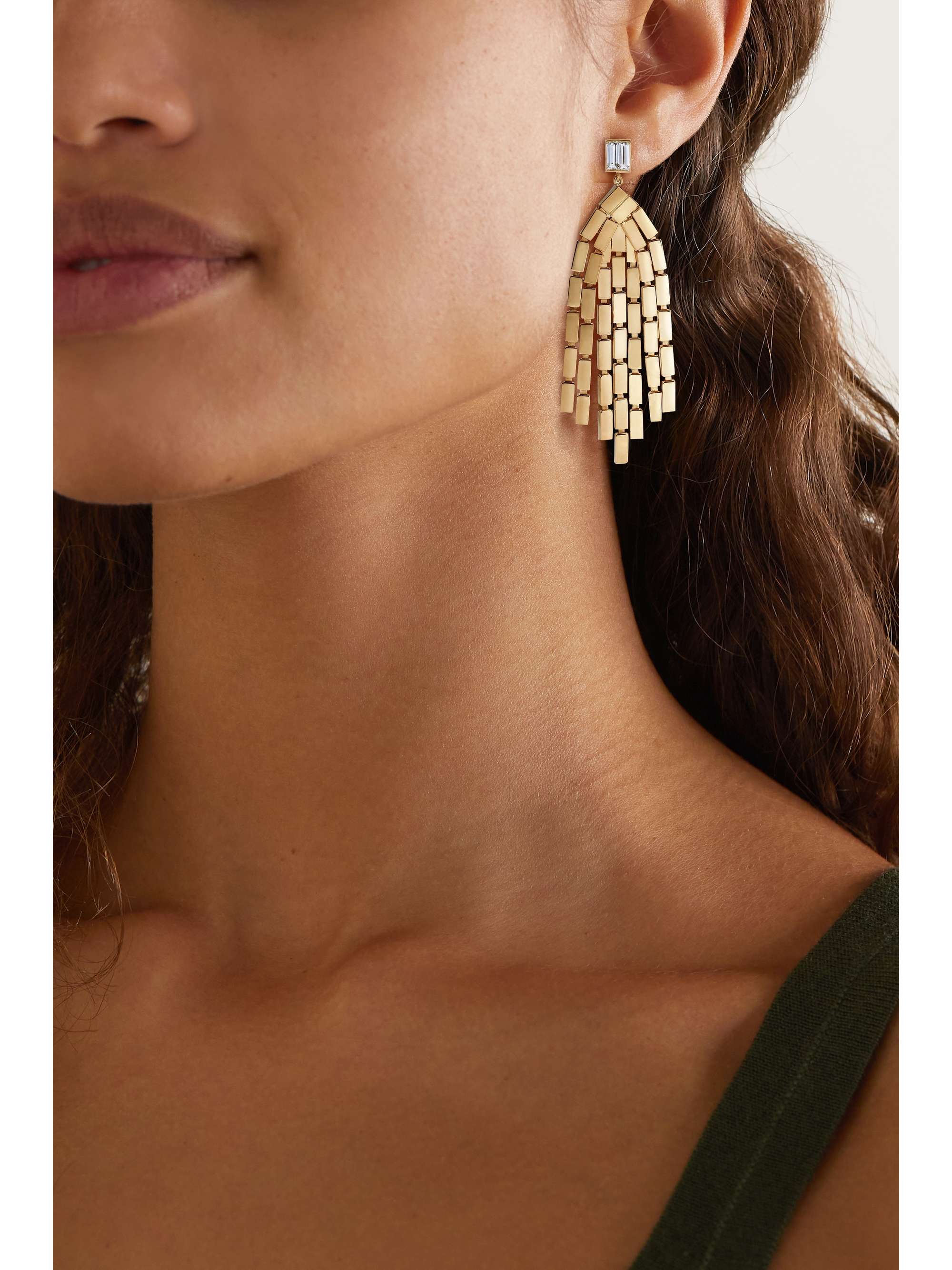 ILEANA MAKRI Cascade 18-karat gold diamond earrings