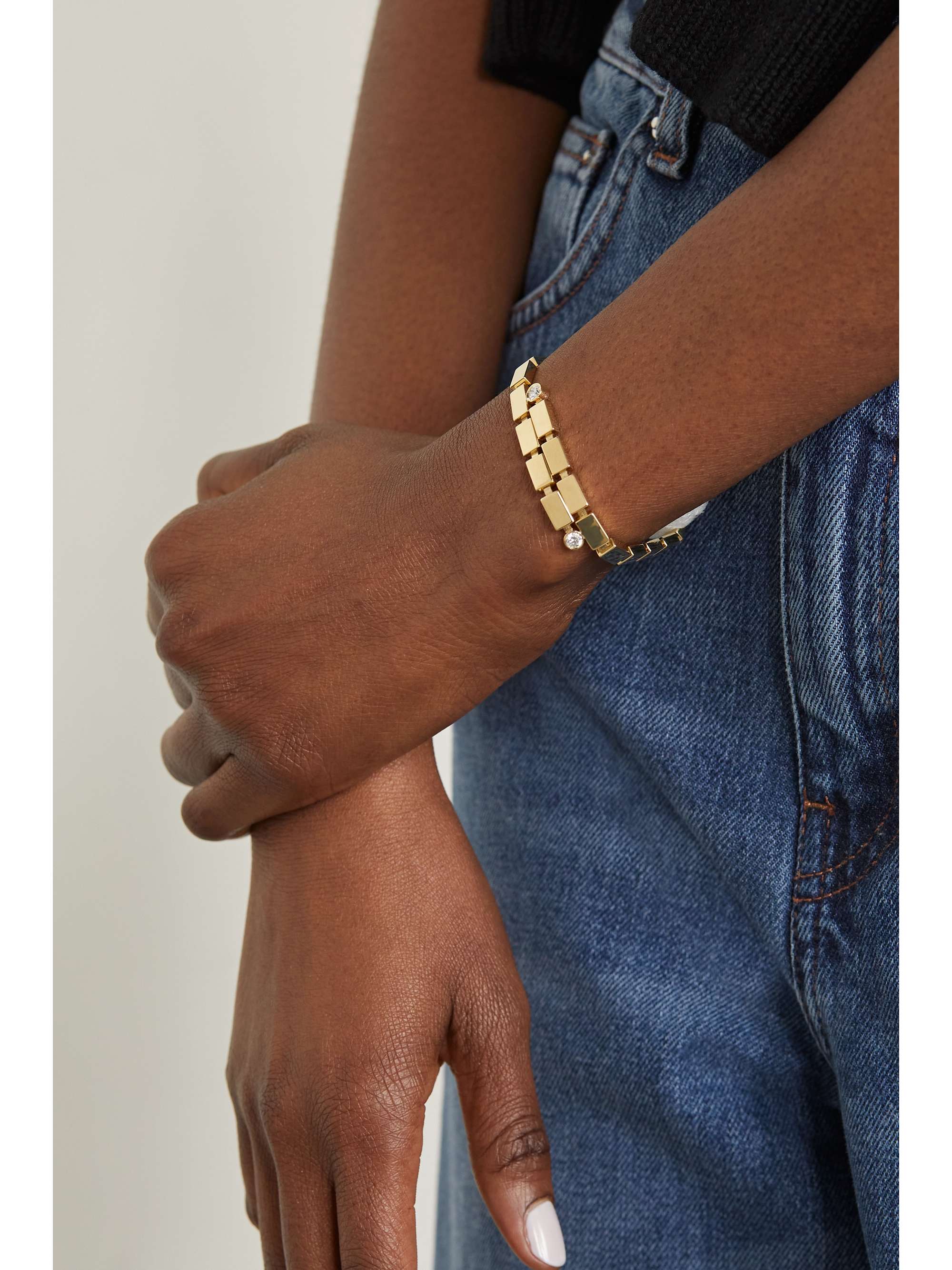 ILEANA MAKRI Overlap Falls 18-karat gold diamond bracelet