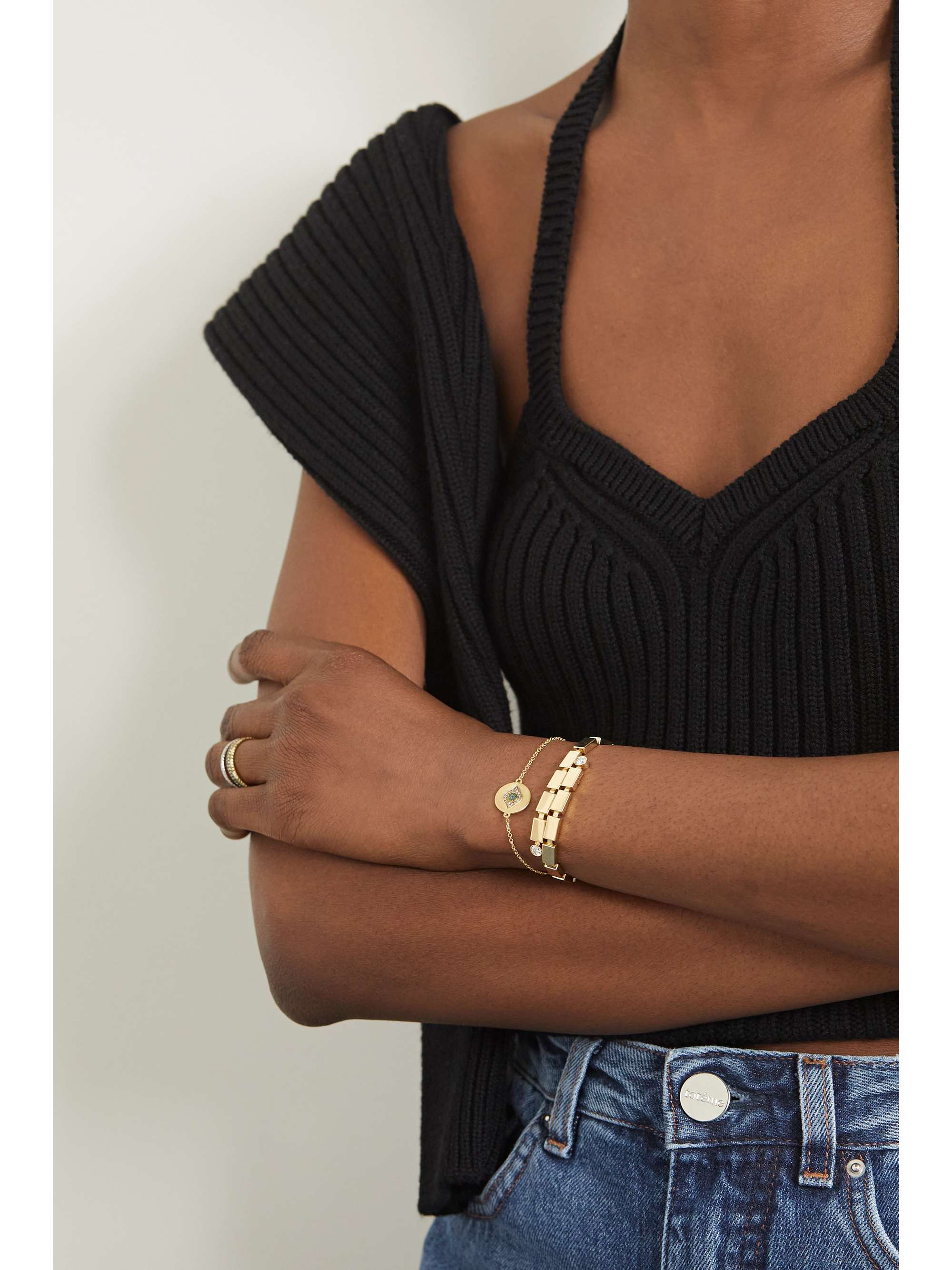 ILEANA MAKRI Overlap Falls 18-karat gold diamond bracelet