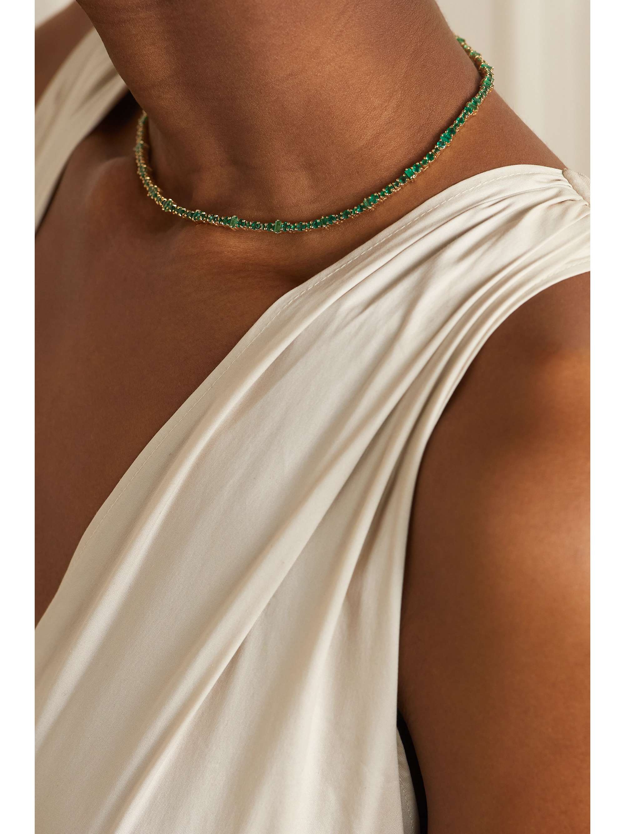 ILEANA MAKRI 18-karat gold emerald necklace