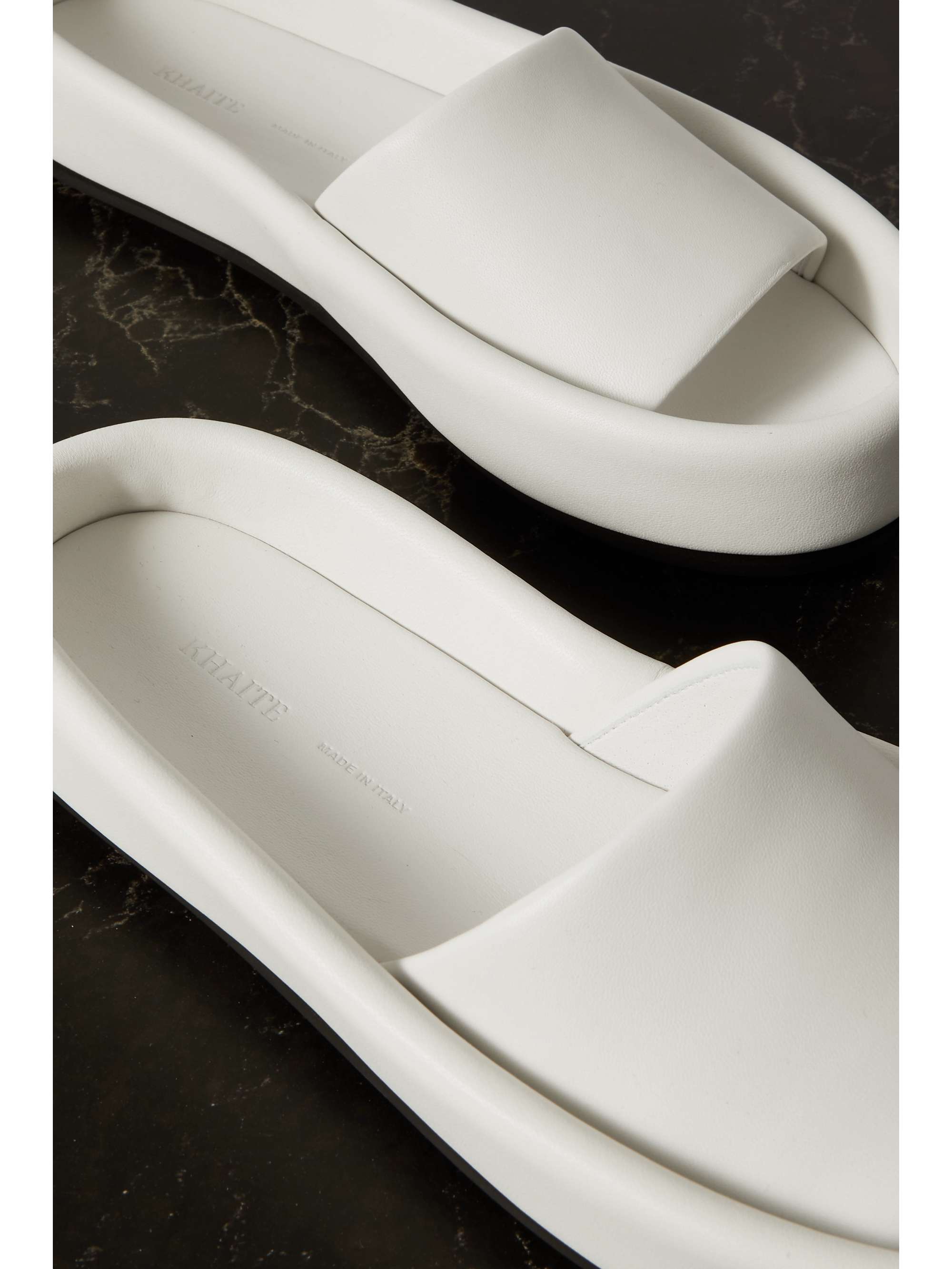 KHAITE Venice leather slides