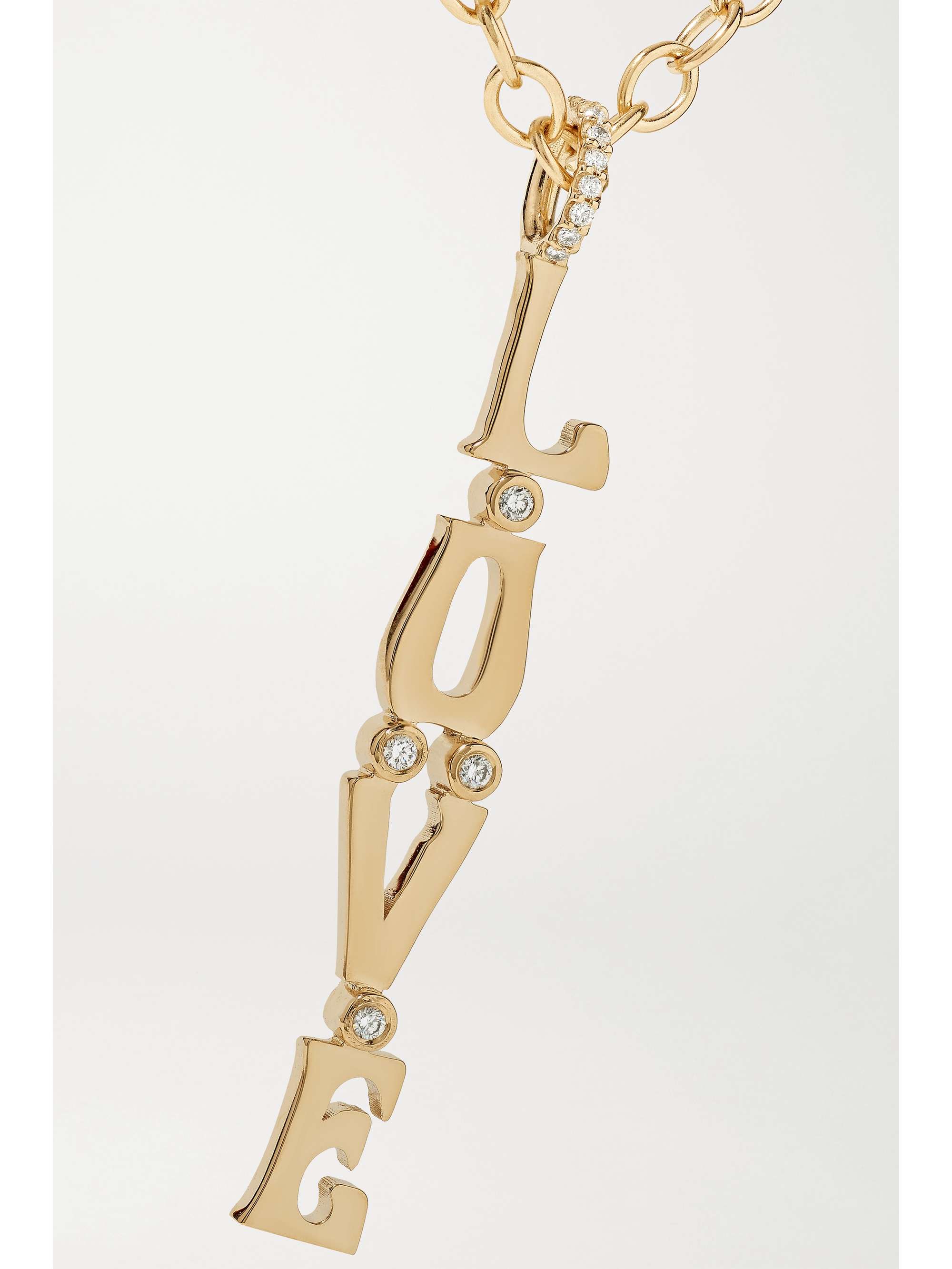 MARLO LAZ Love 14-karat gold diamond necklace
