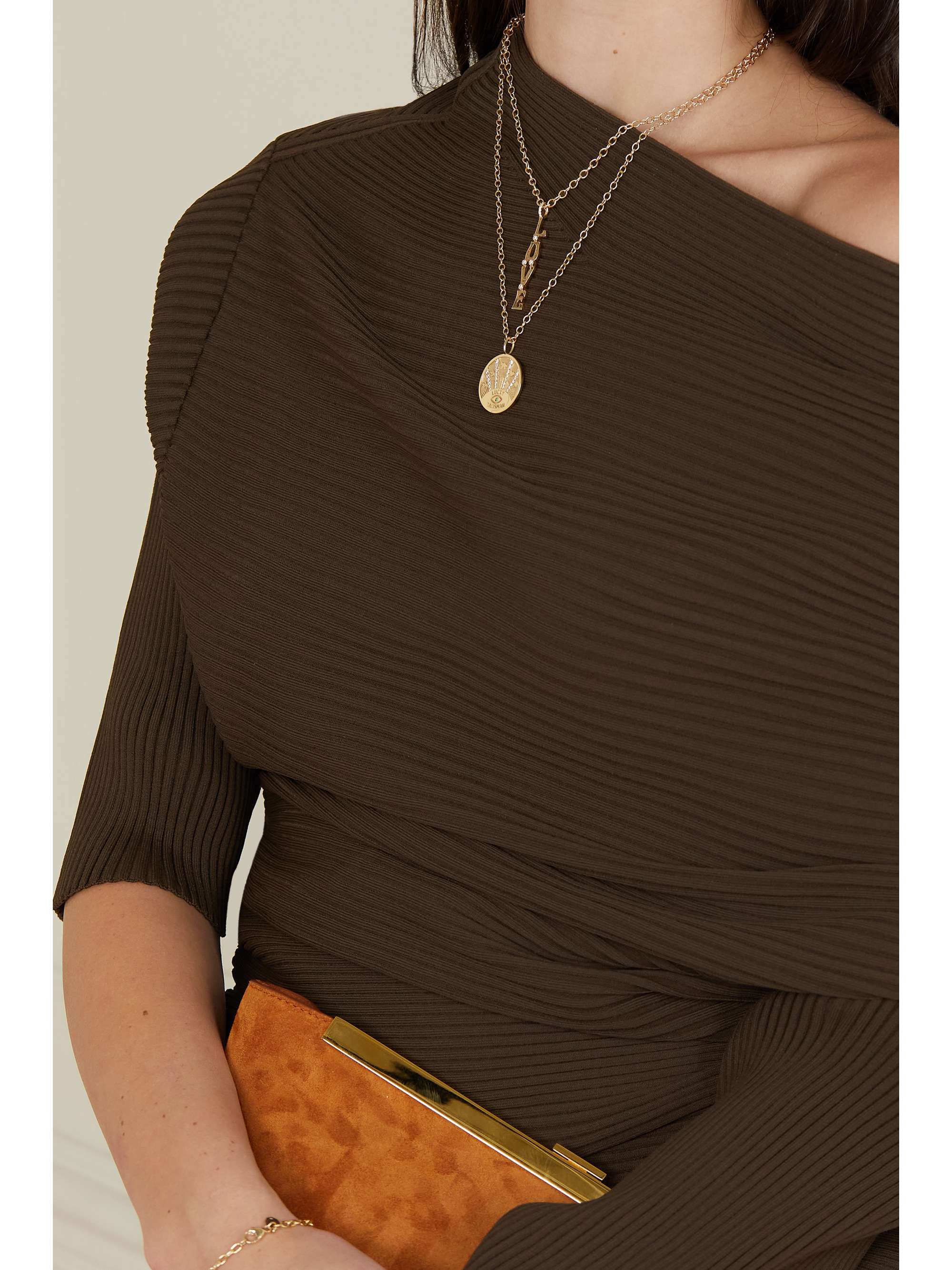 MARLO LAZ Love 14-karat gold diamond necklace