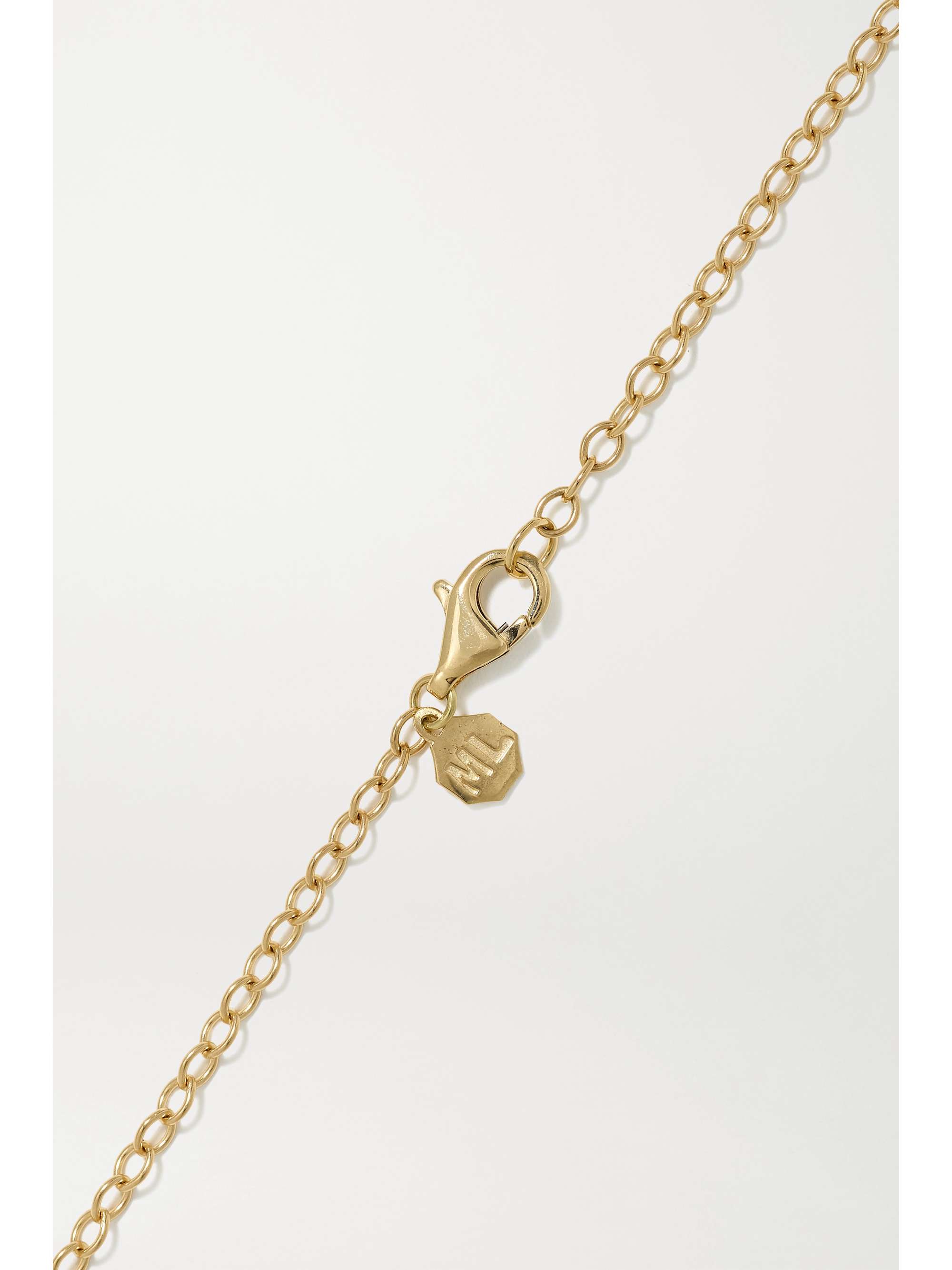 MARLO LAZ Lucky Talisman Coin 14-karat gold, diamond and emerald necklace