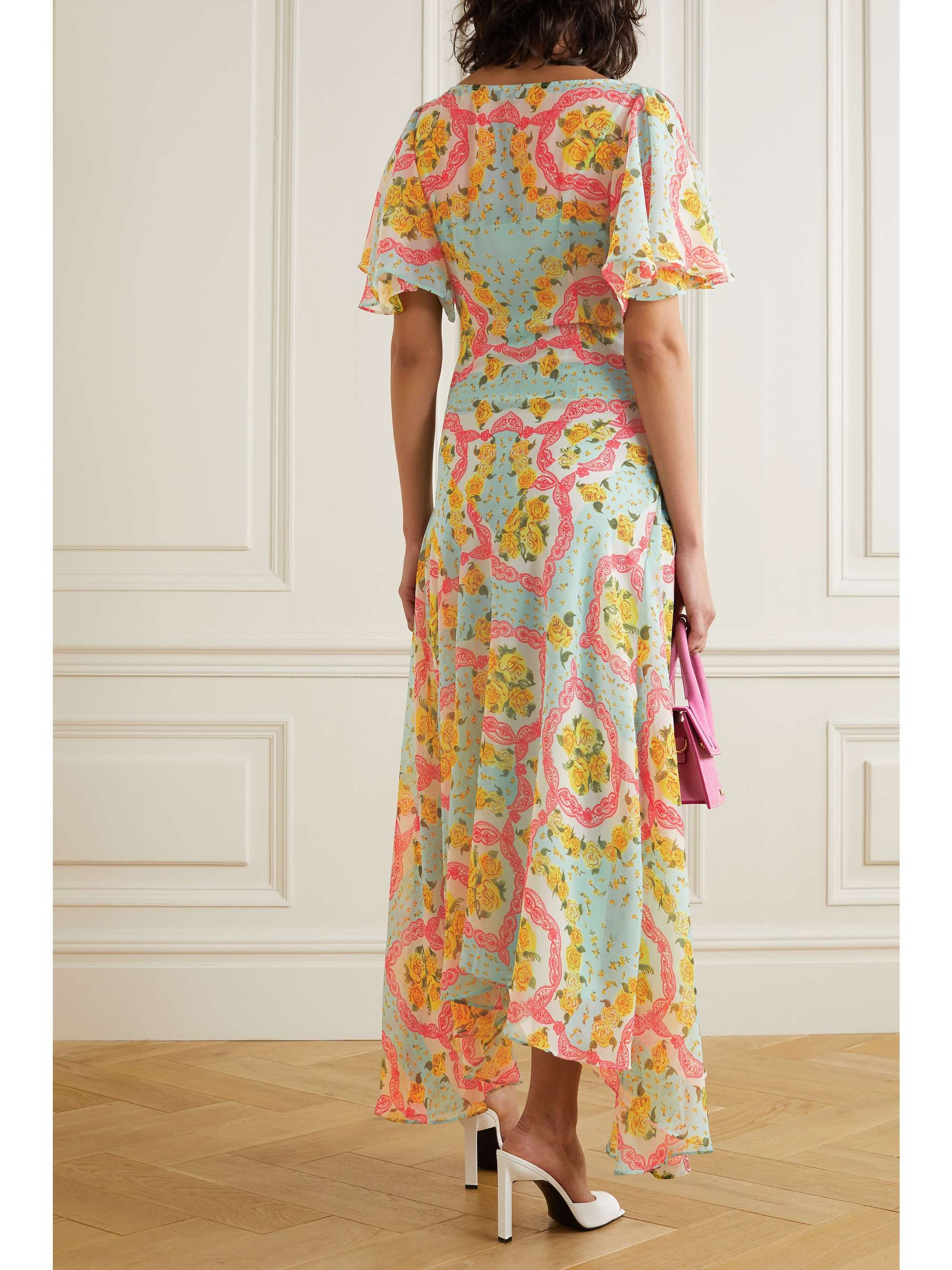 Turquoise Olivia asymmetric floral 