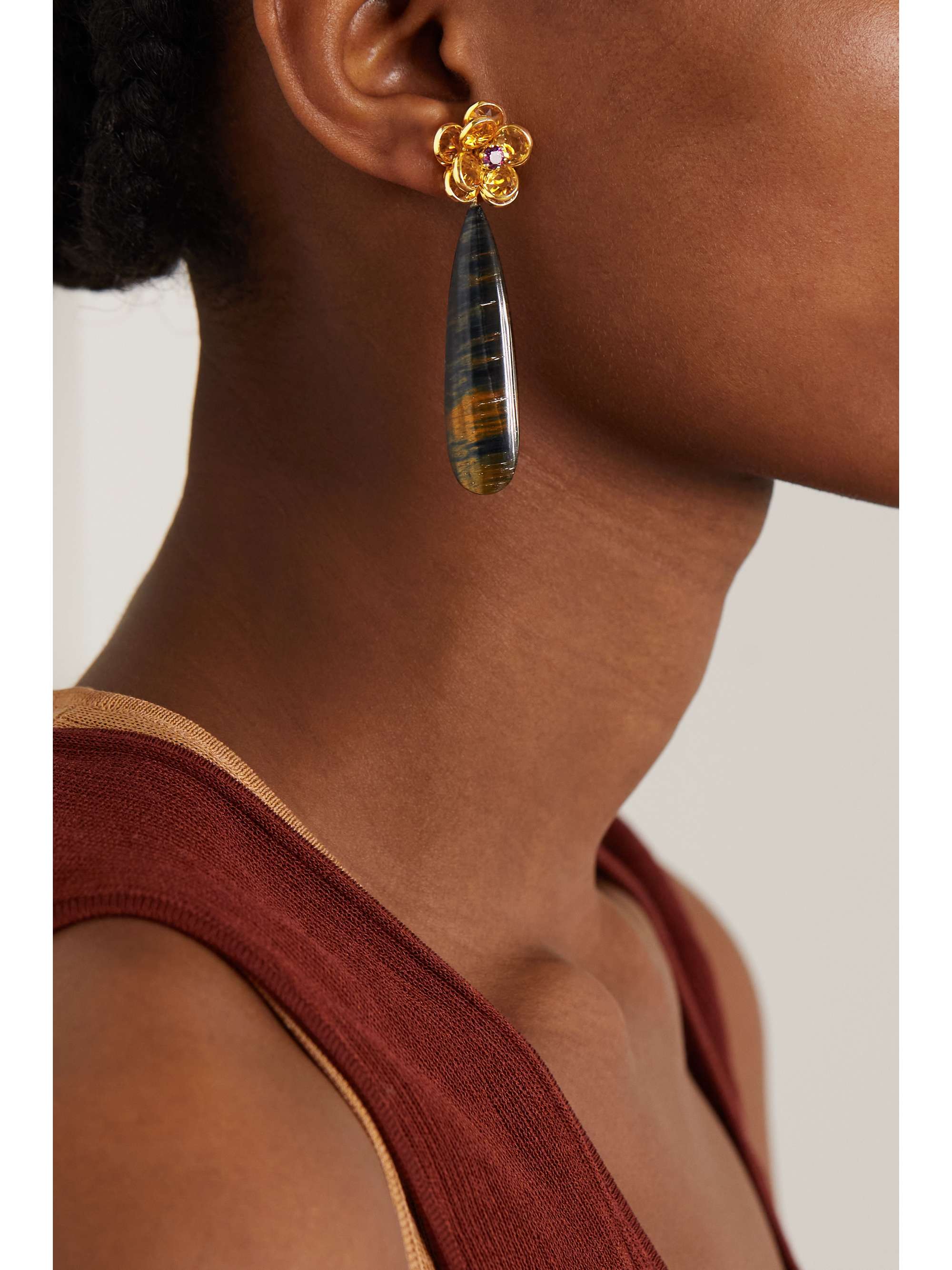 GUITA M 18-karat gold multi-stone earrings