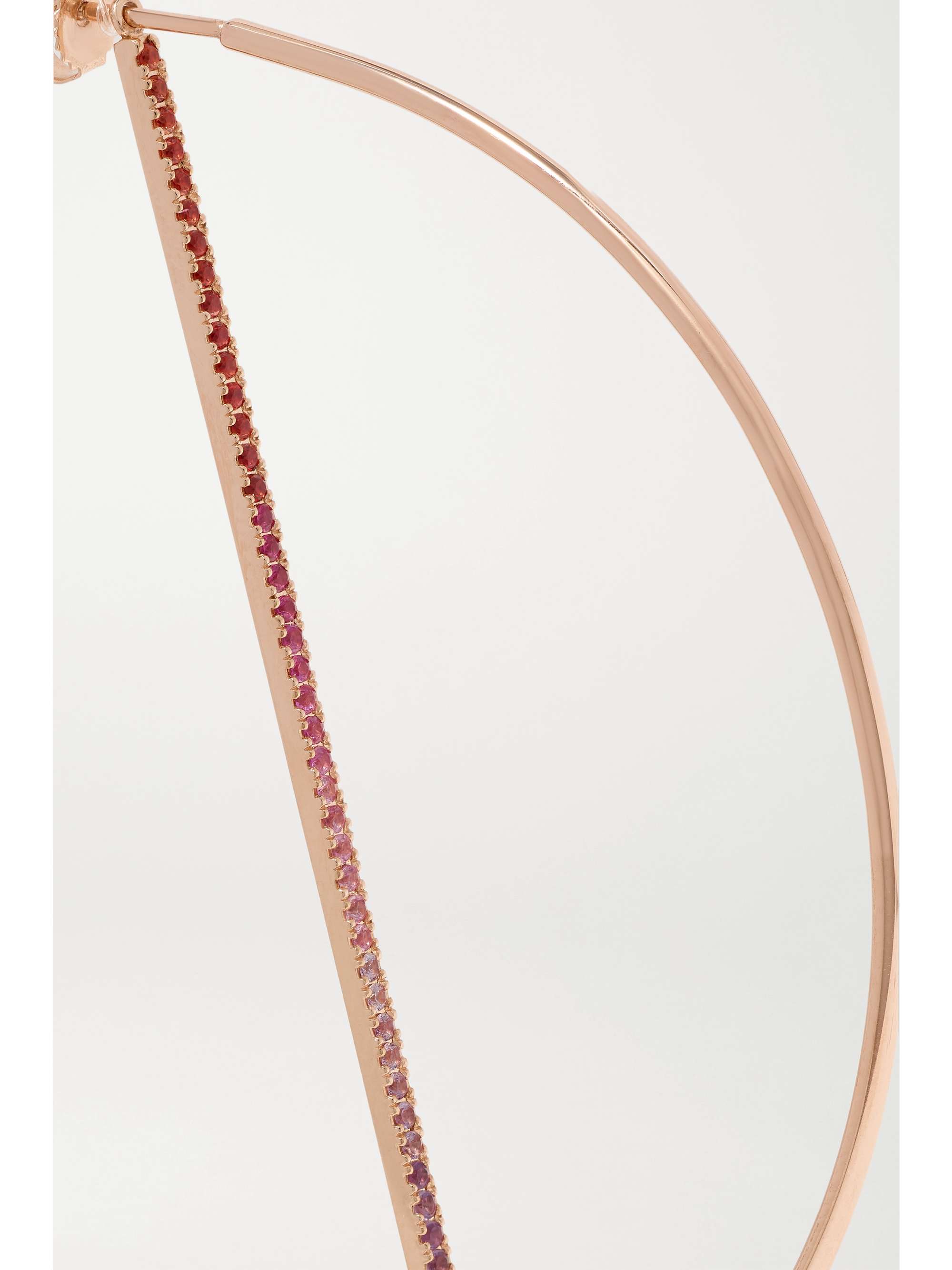 DIANE KORDAS Rainbow 18-karat rose gold, sapphire and amethyst hoop earrings