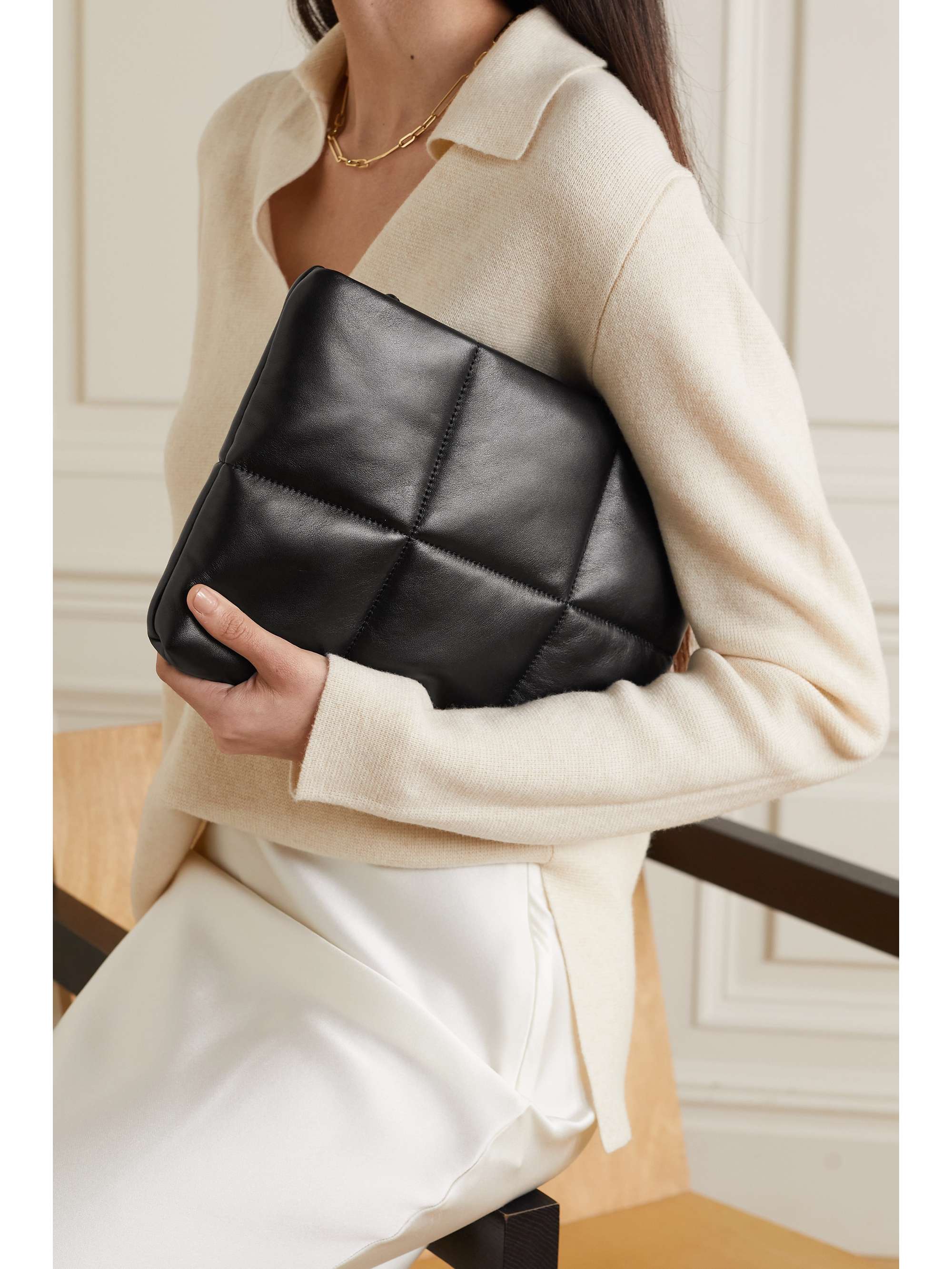 OROTON Freja large quilted leather clutch