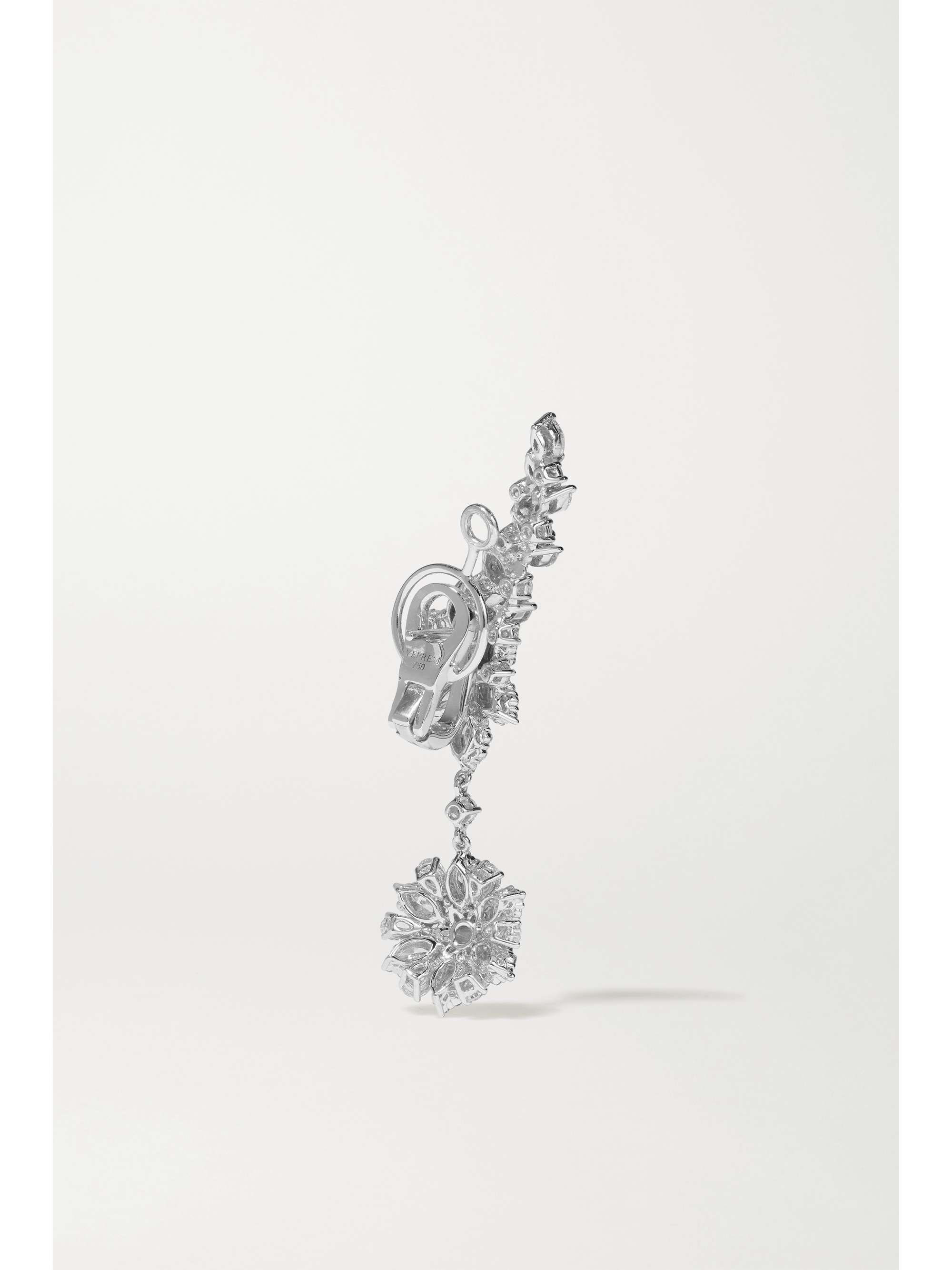 YEPREM 18-karat white gold diamond earrings