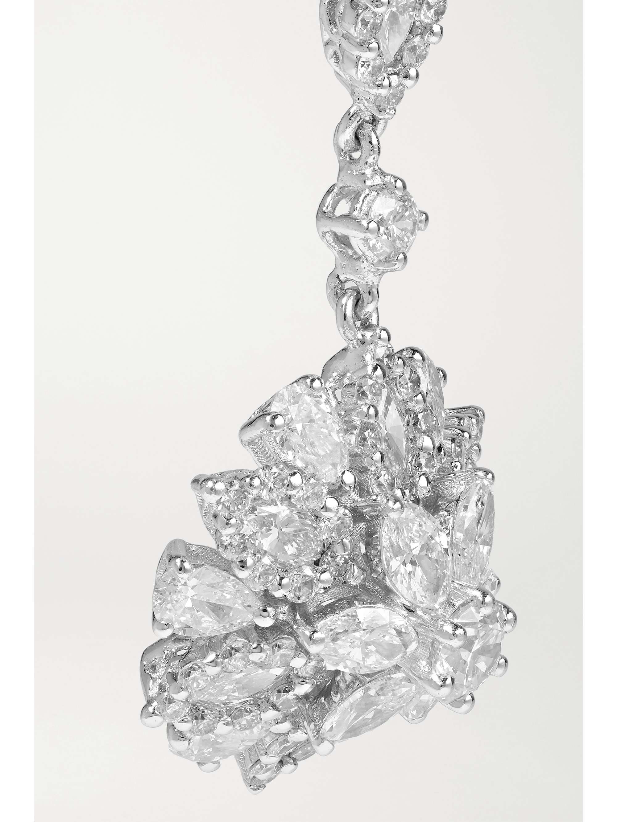 YEPREM 18-karat white gold diamond earrings