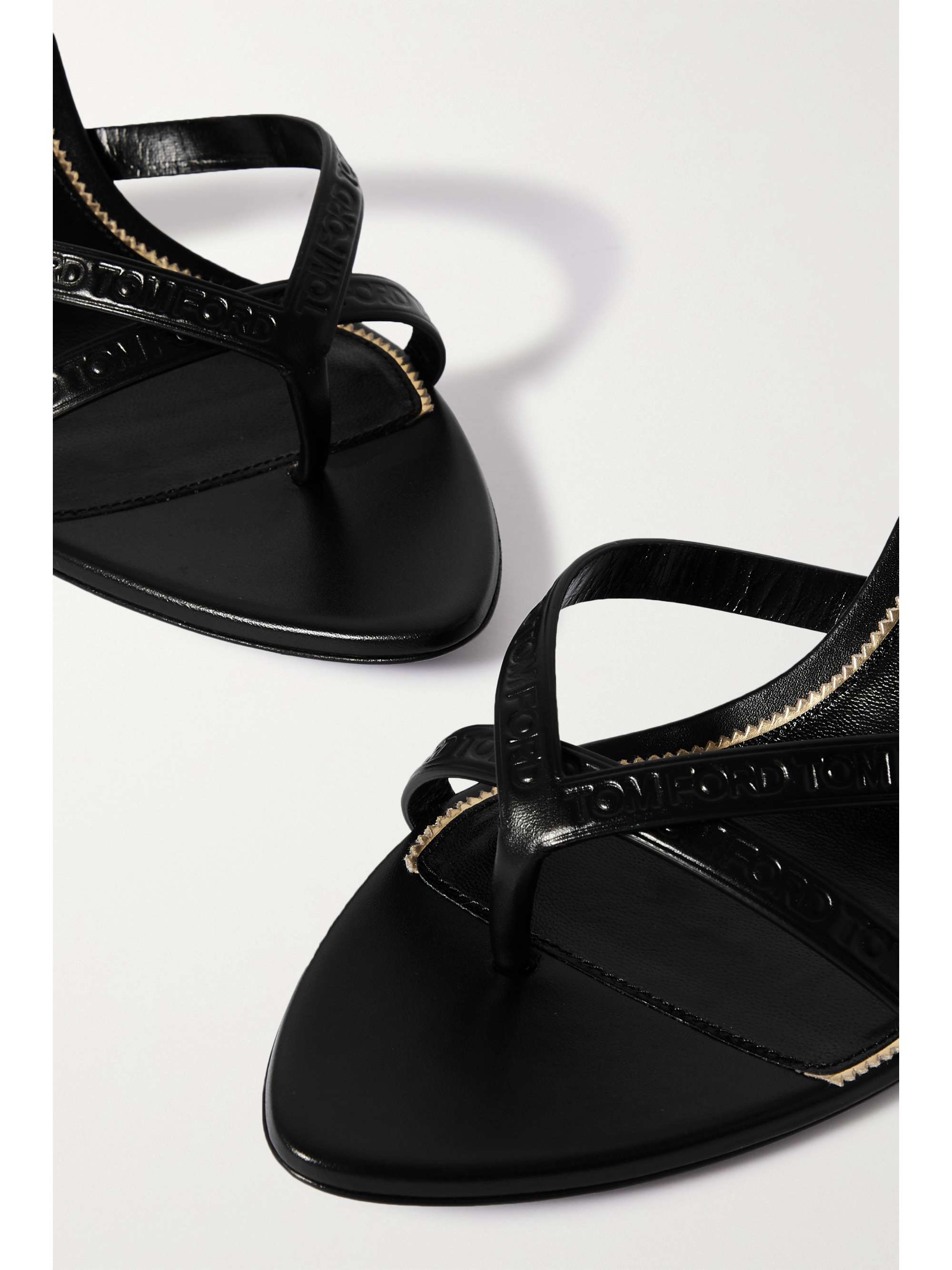 TOM FORD Logo-debossed leather mules