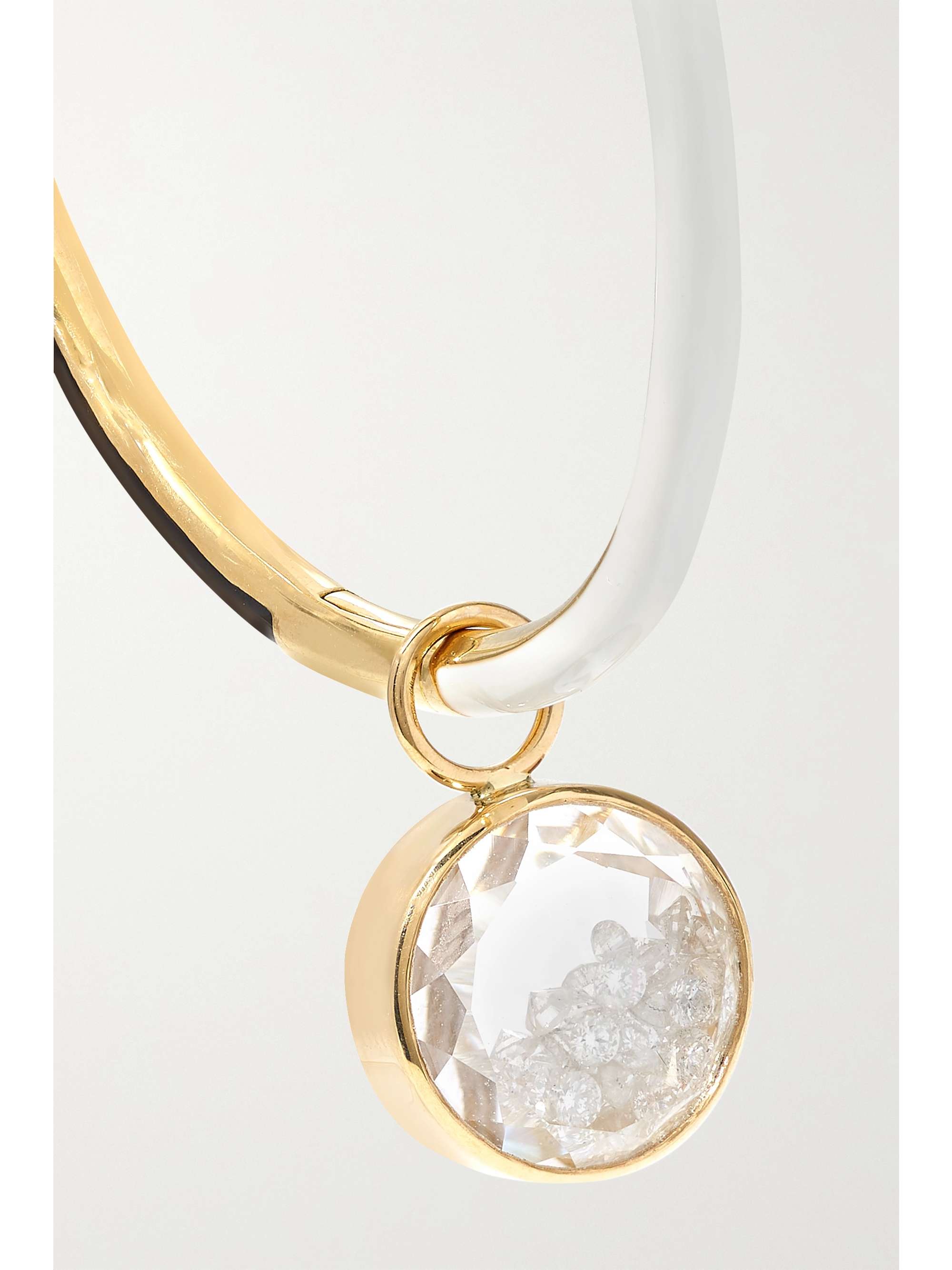 MORITZ GLIK 18-karat gold, enamel, sapphire crystal and diamond hoop earrings