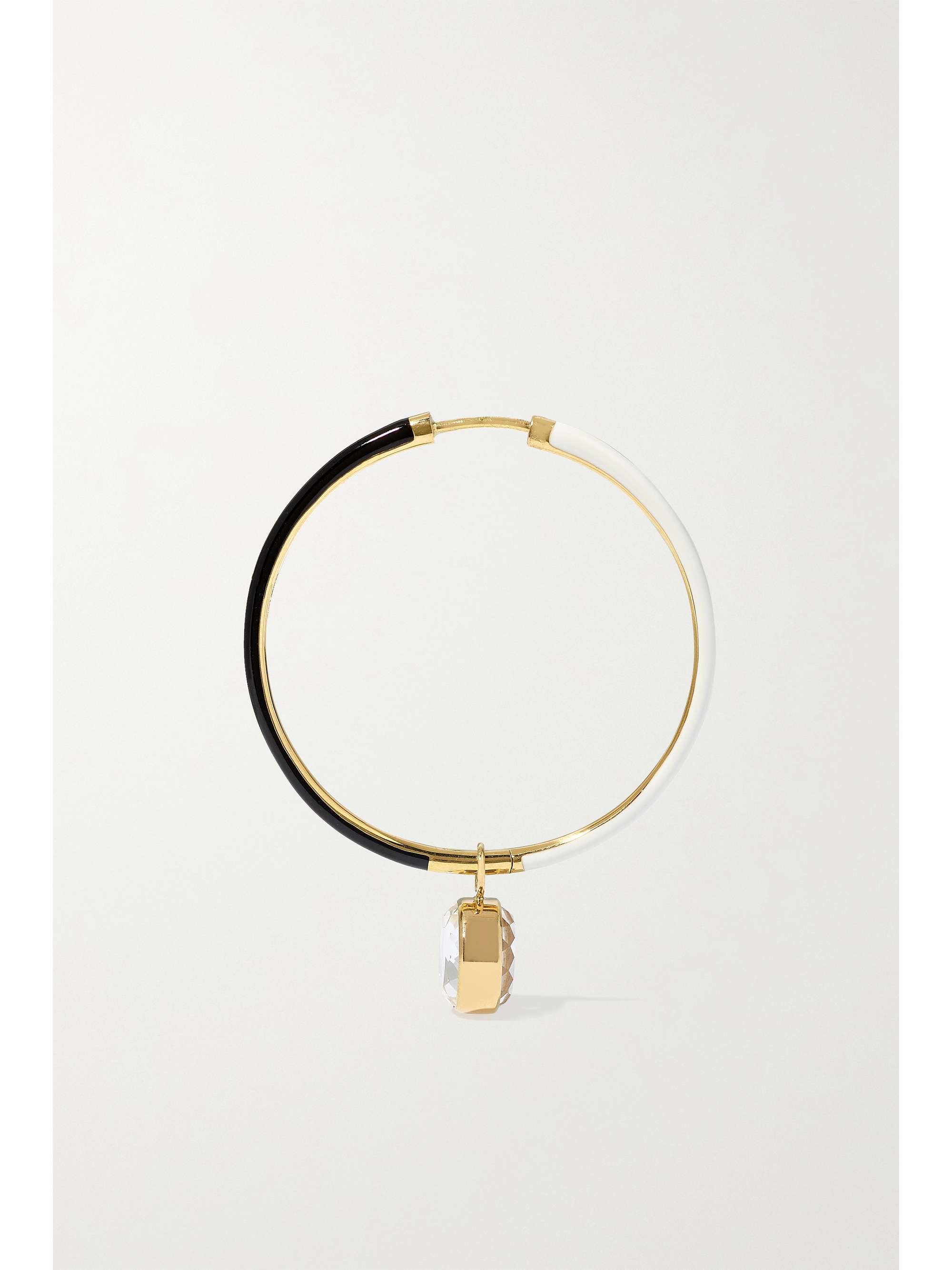 MORITZ GLIK 18-karat gold, enamel, sapphire crystal and diamond hoop earrings