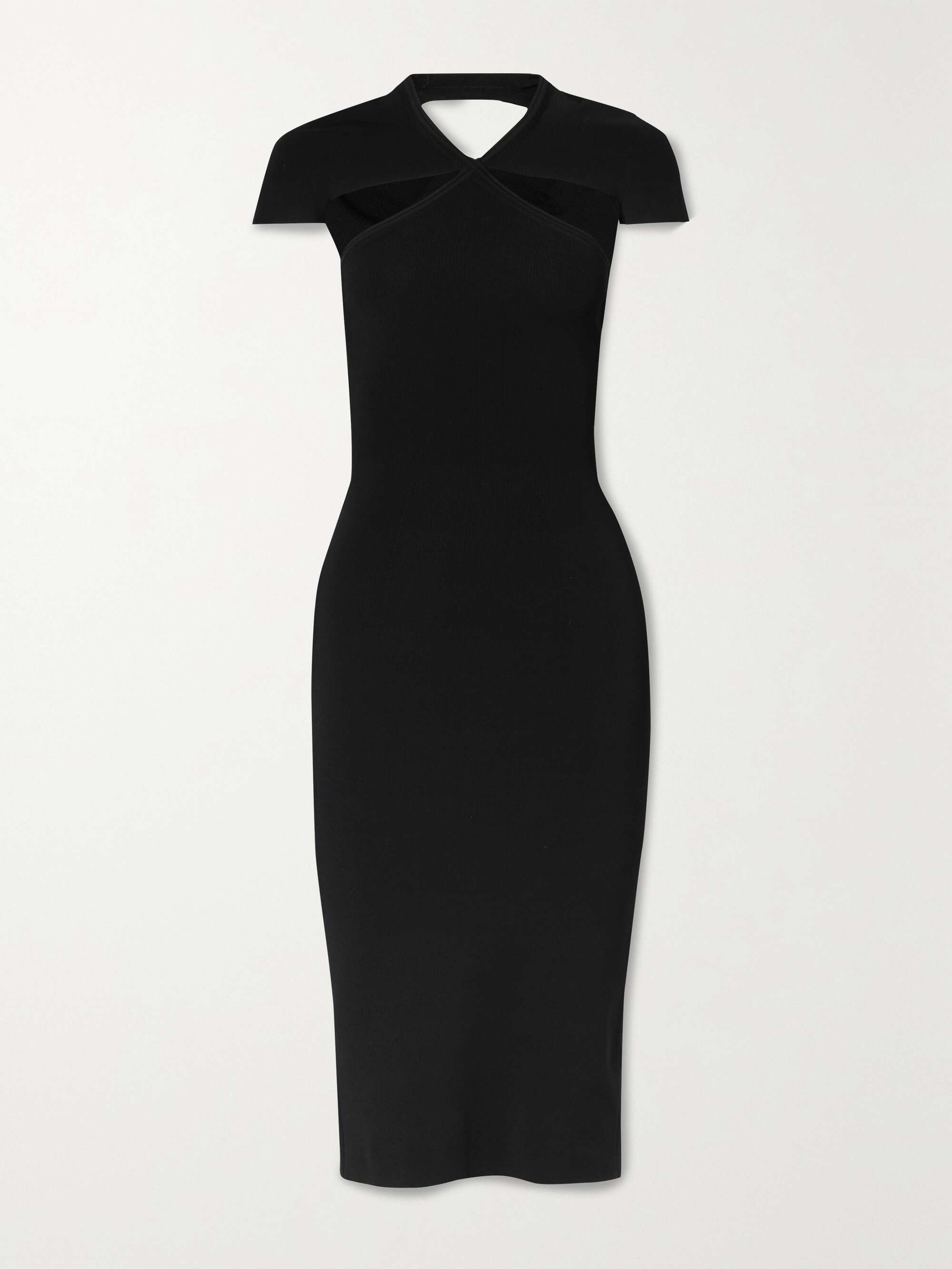 KHAITE Piera cutout stretch-knit midi dress | NET-A-PORTER