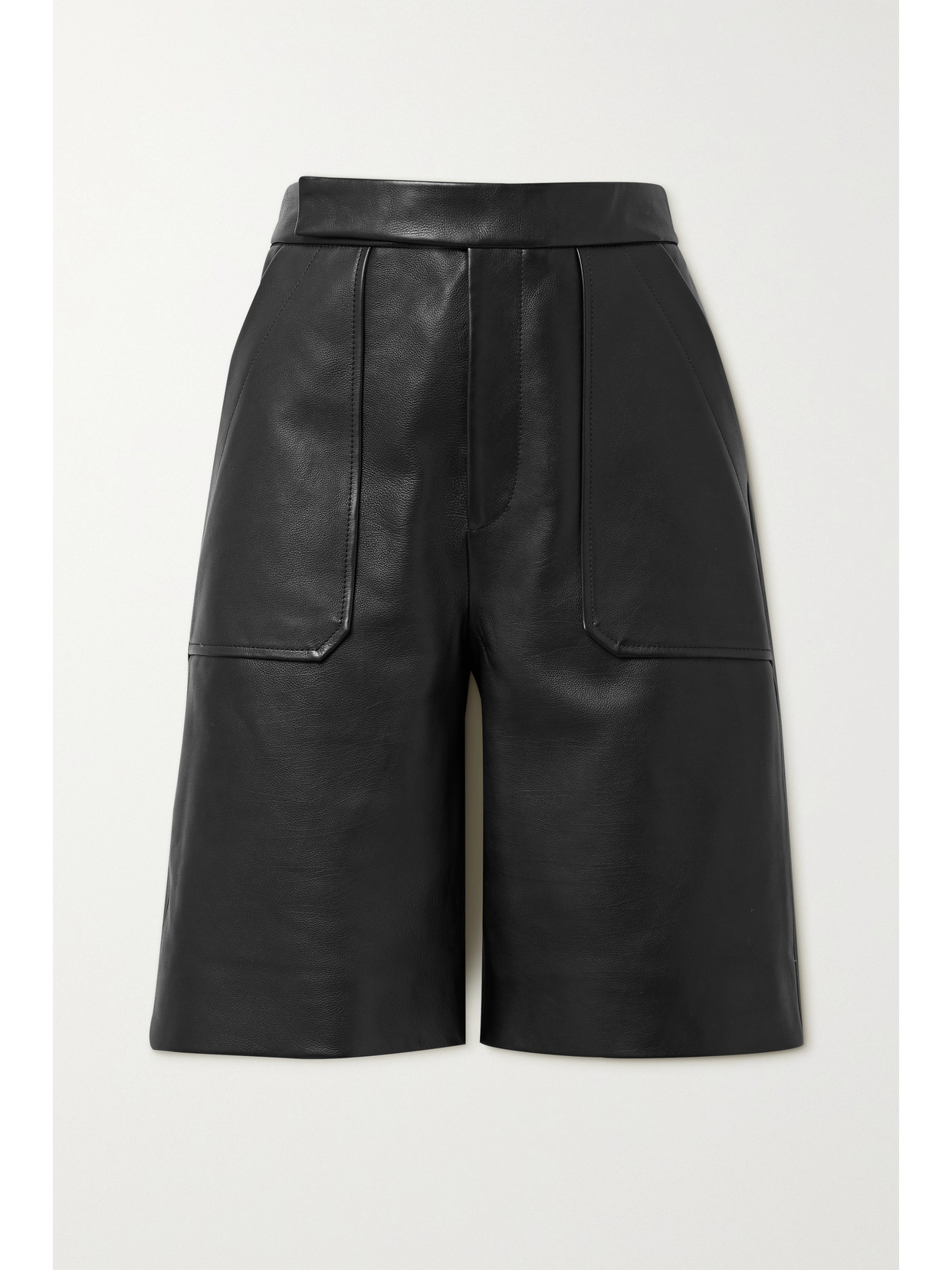 KHAITE THERESA LEATHER SHORTS