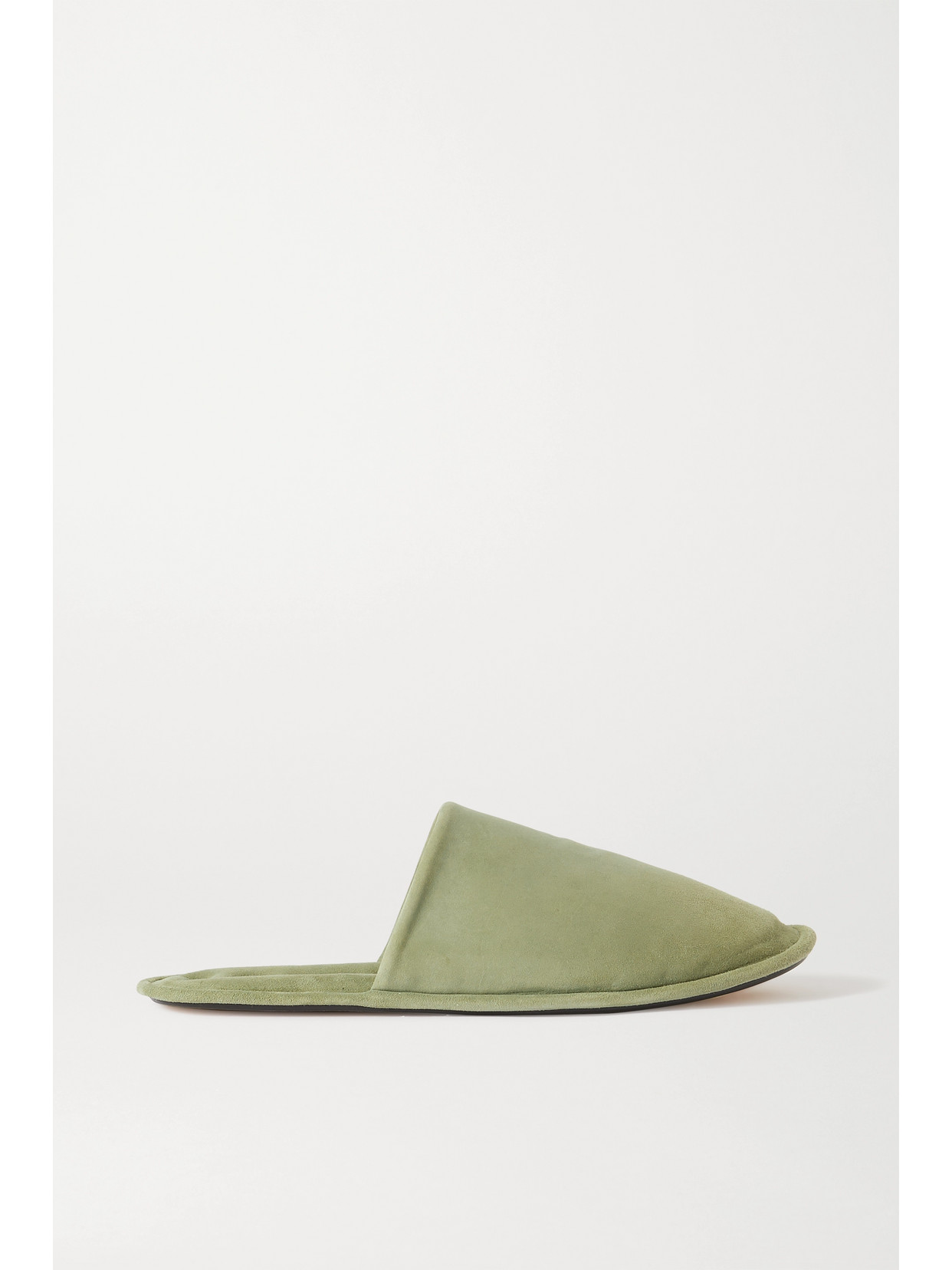 Loewe Suede Slippers In Light Green