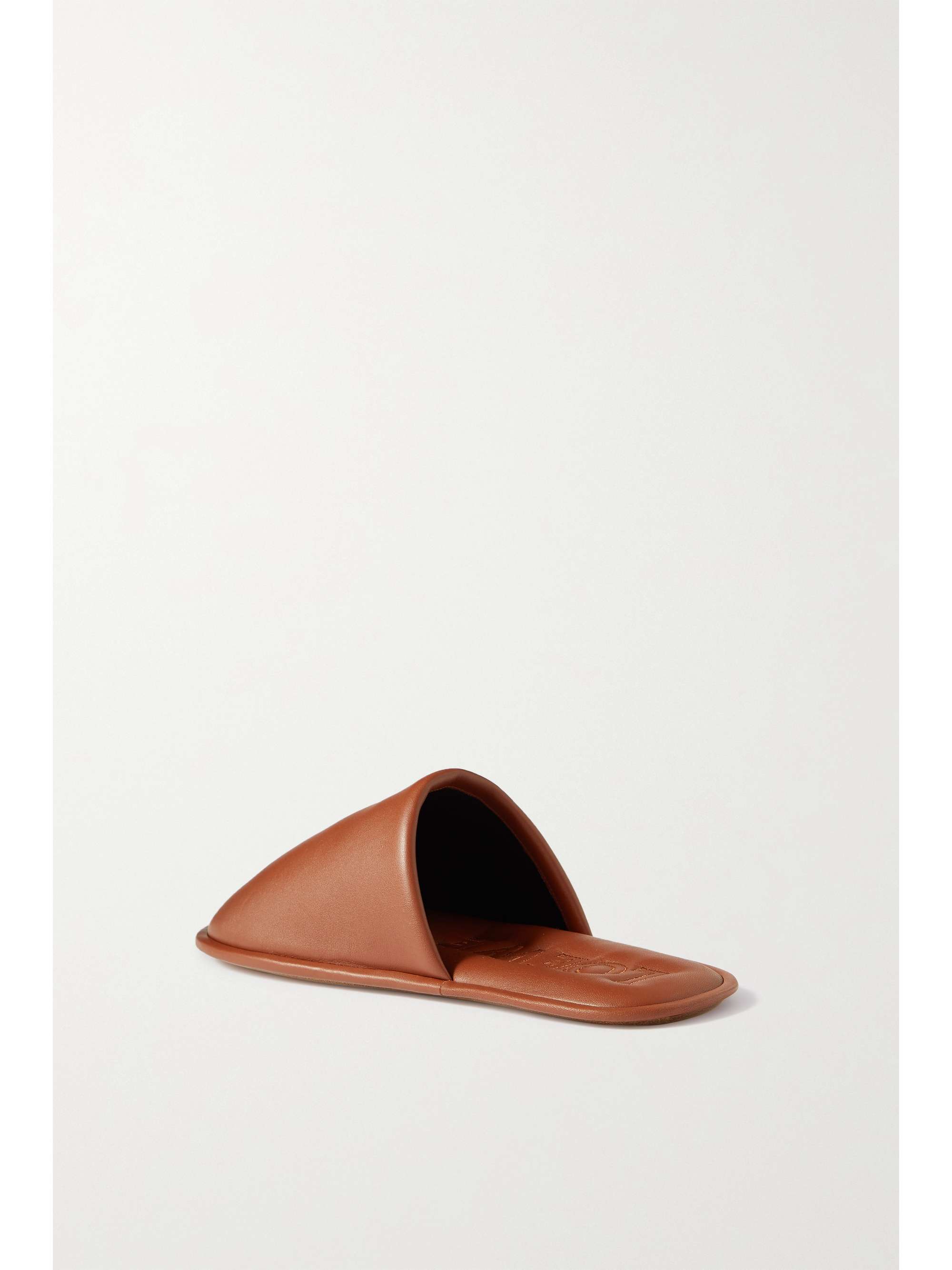 LOEWE Logo-embossed leather slippers