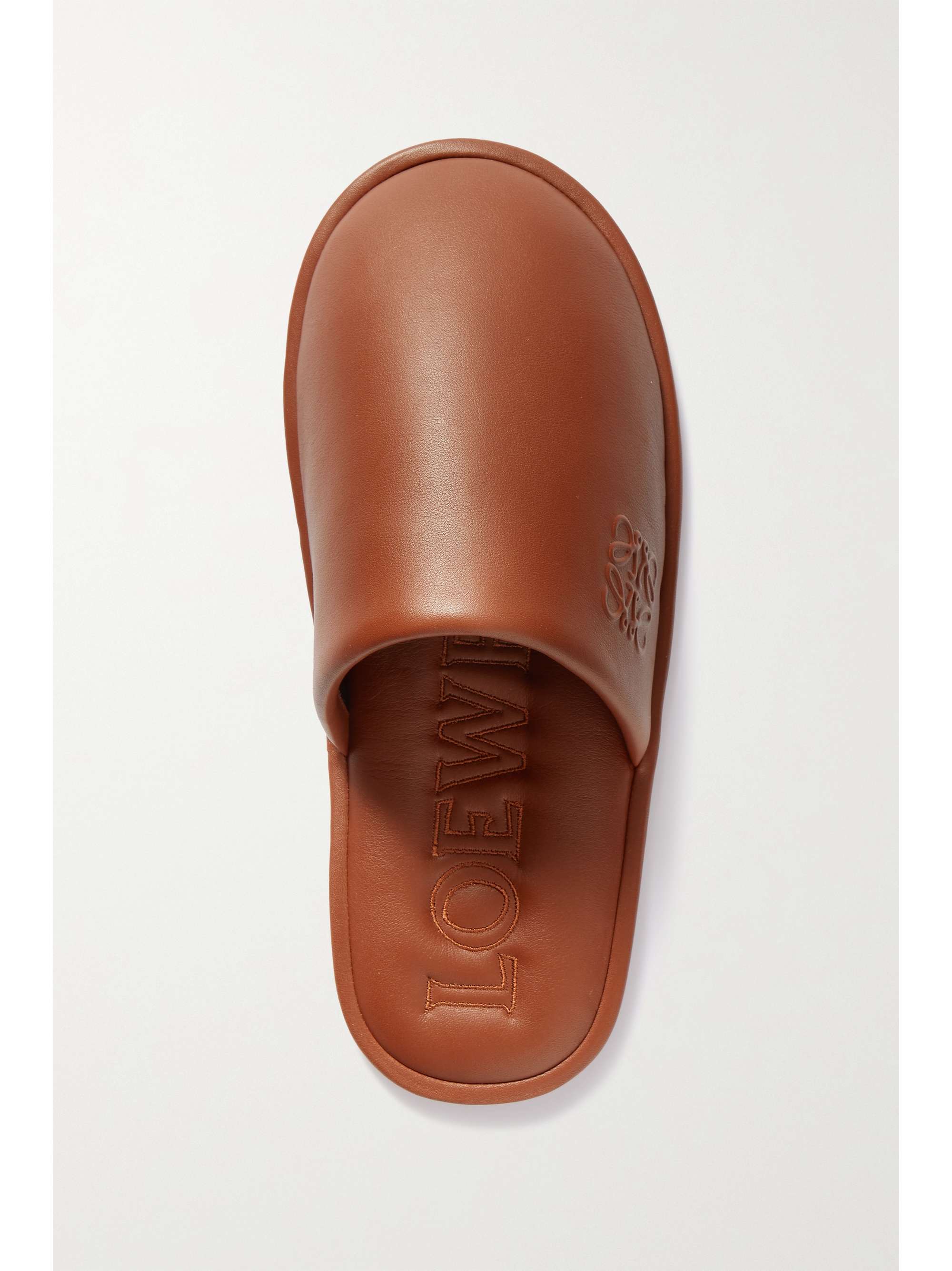 LOEWE Logo-embossed leather slippers