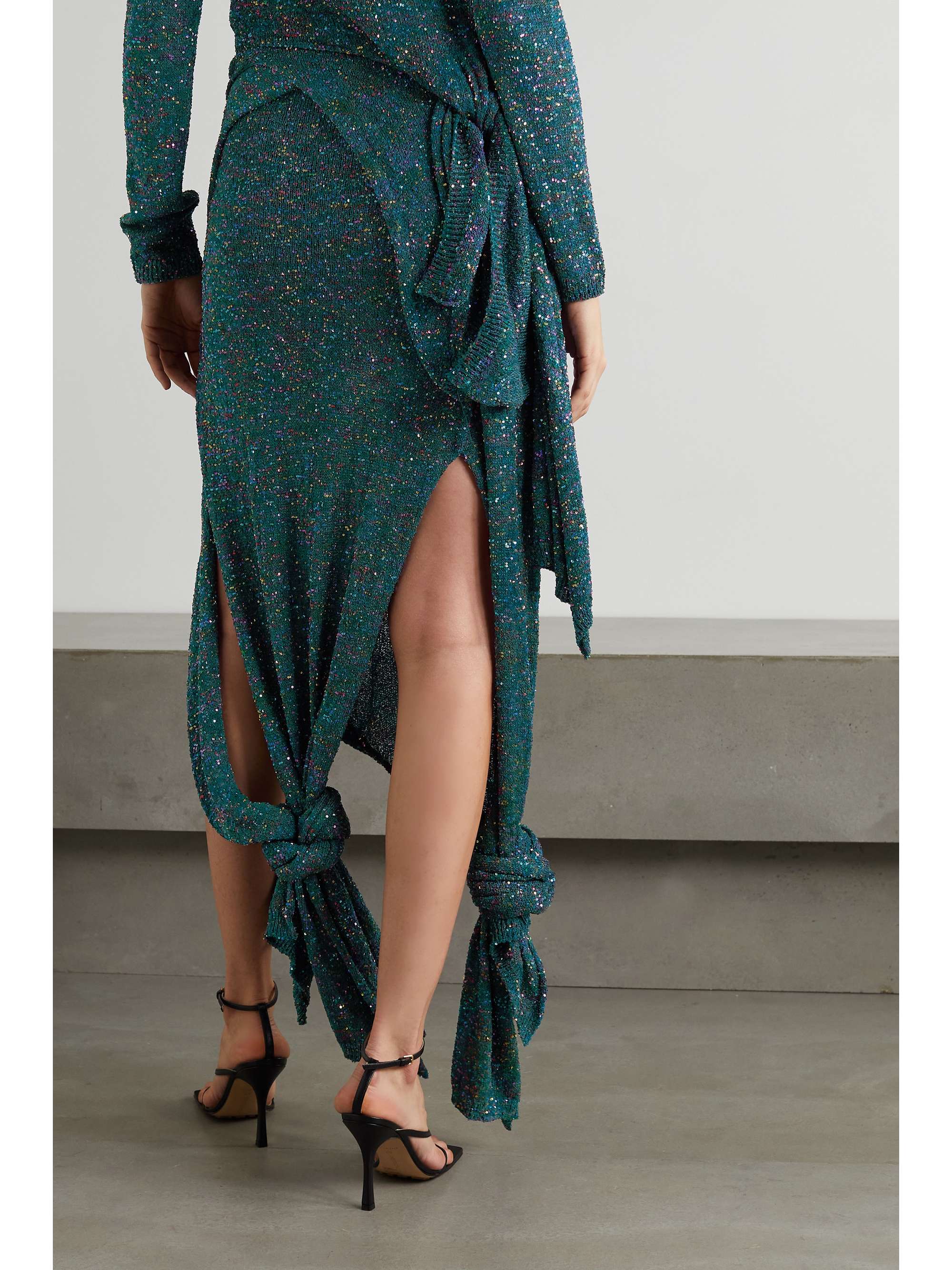 LOEWE Knotted sequined knitted skirt