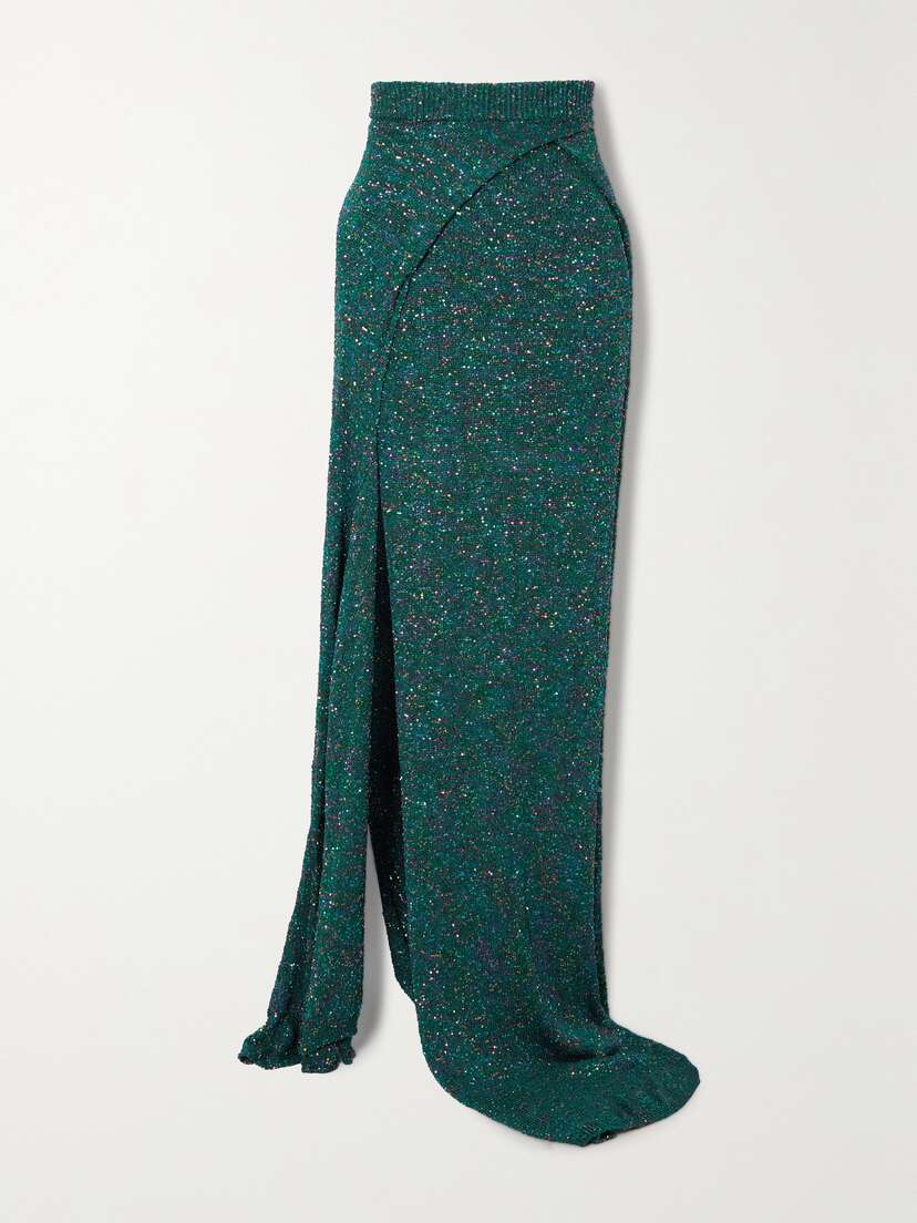 Loewe — Knotted sequined knitted skirt