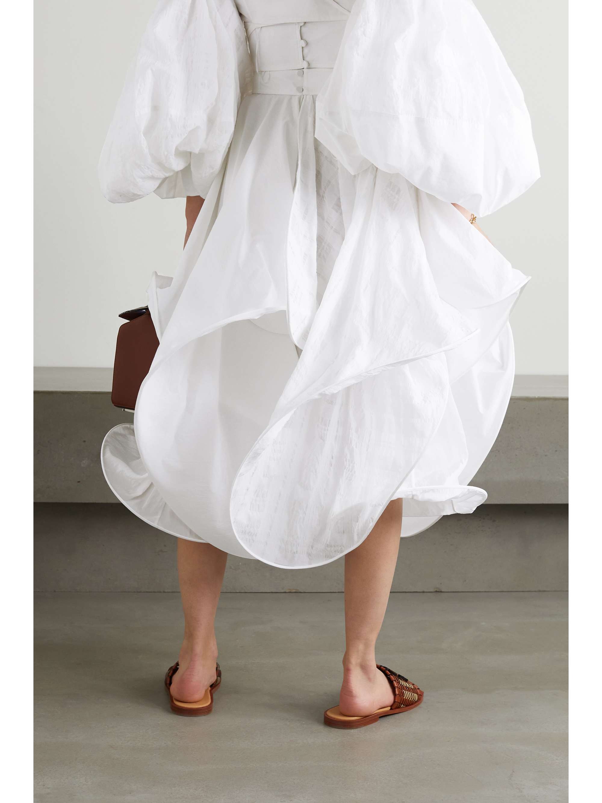 LOEWE Ruffled voile midi skirt