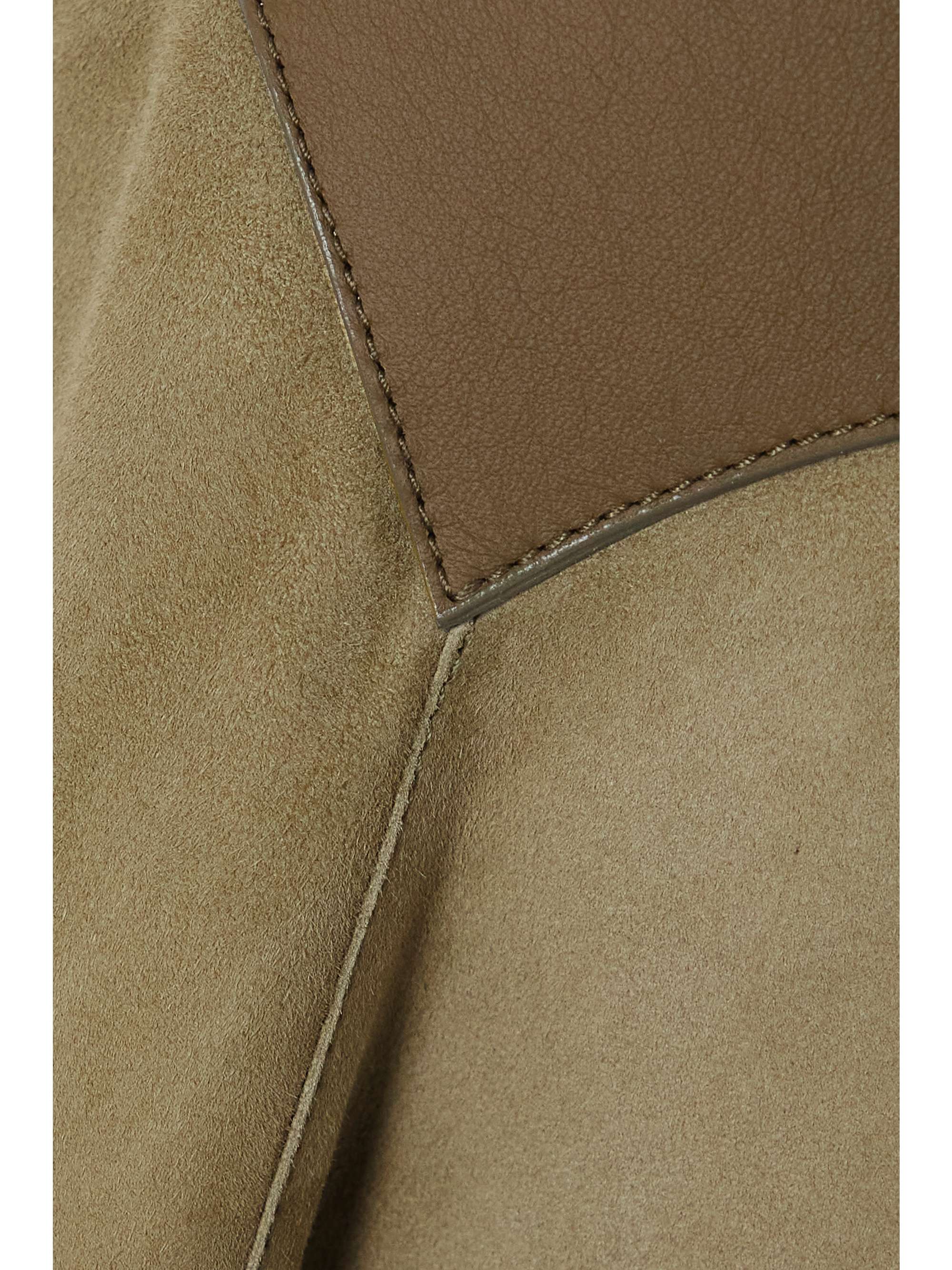 LOEWE Obi asymmetric leather and suede skirt