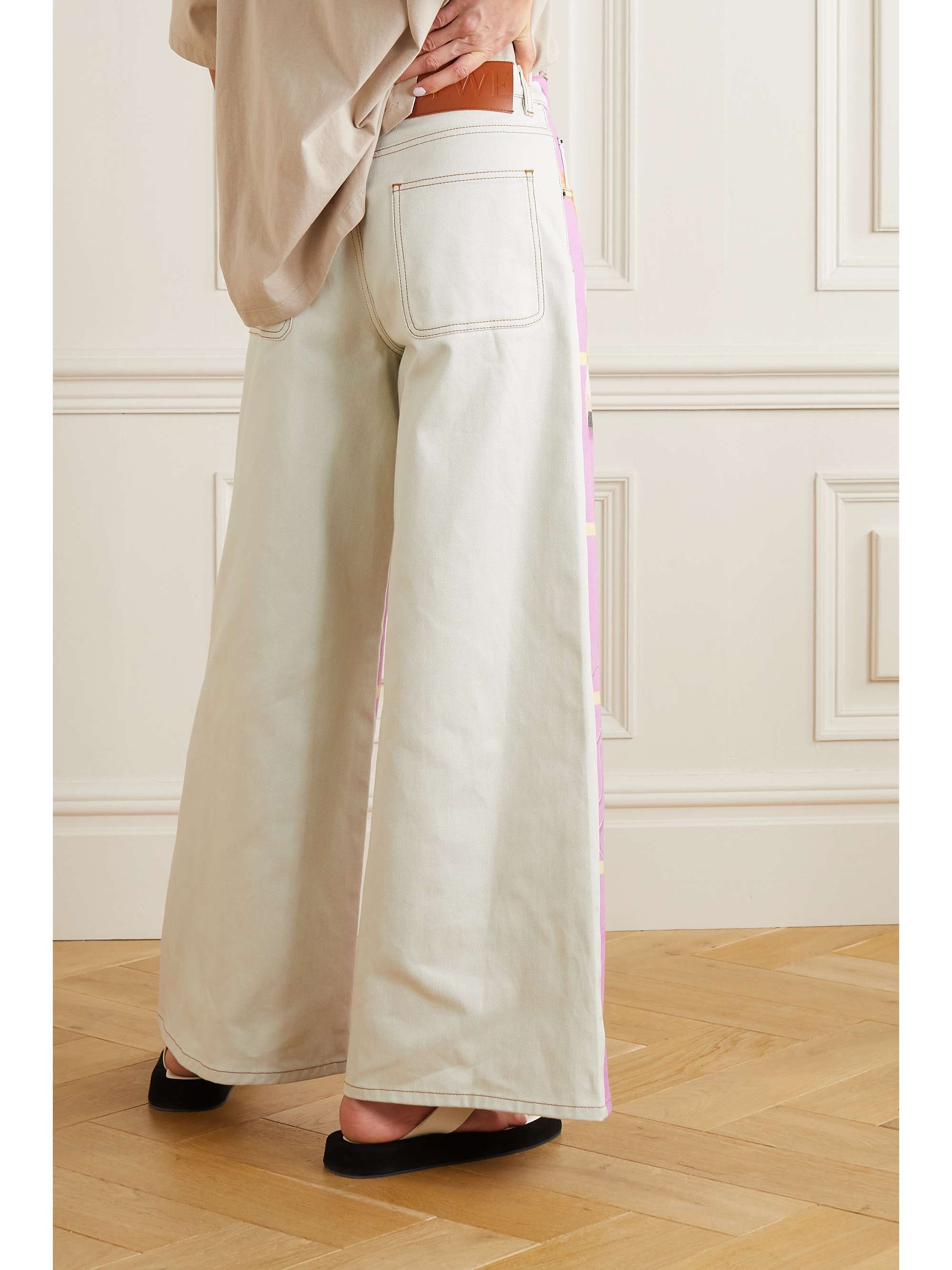 LOEWE Printed high-rise wide-leg jeans