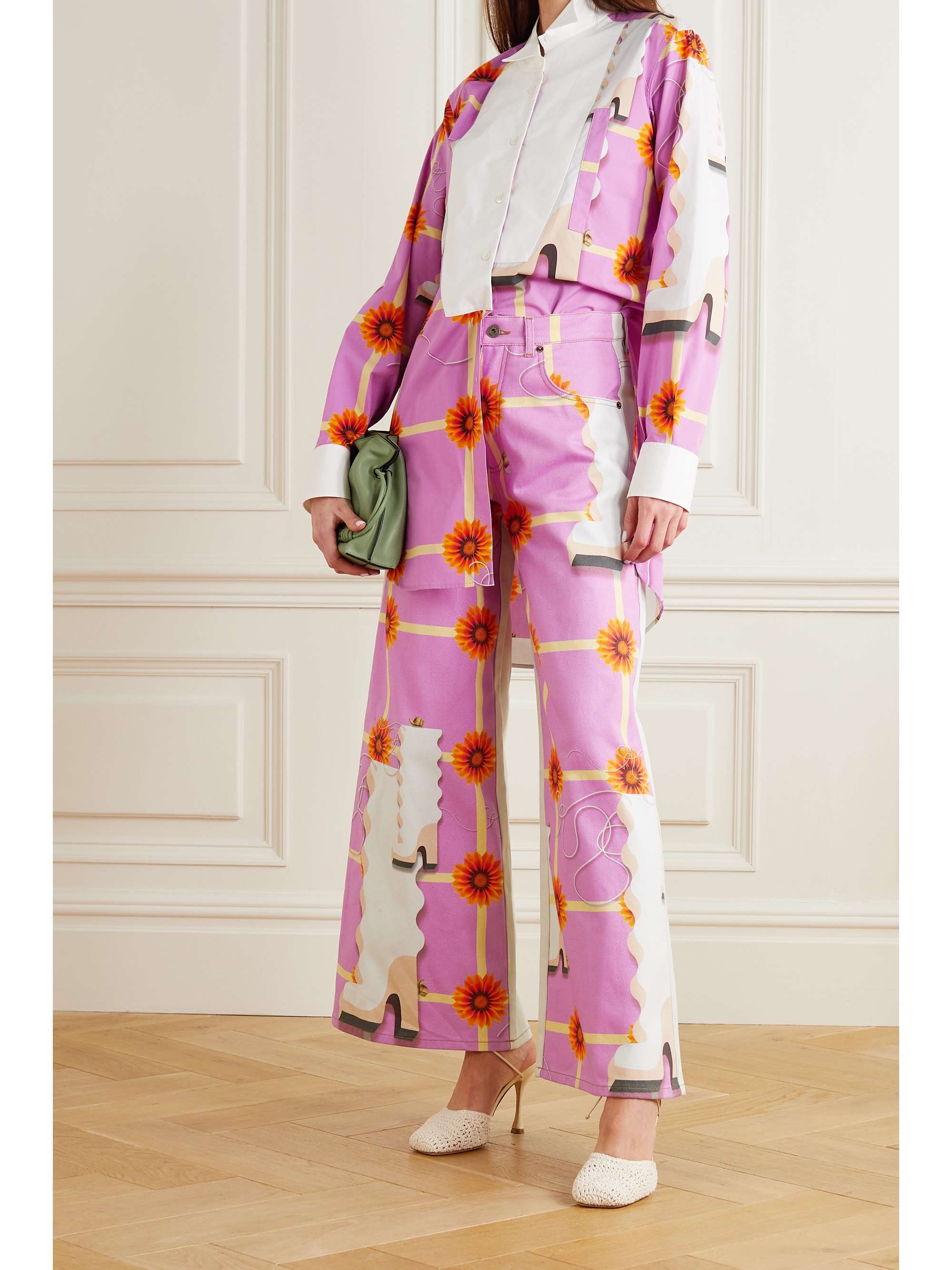 LOEWE Printed high-rise wide-leg jeans