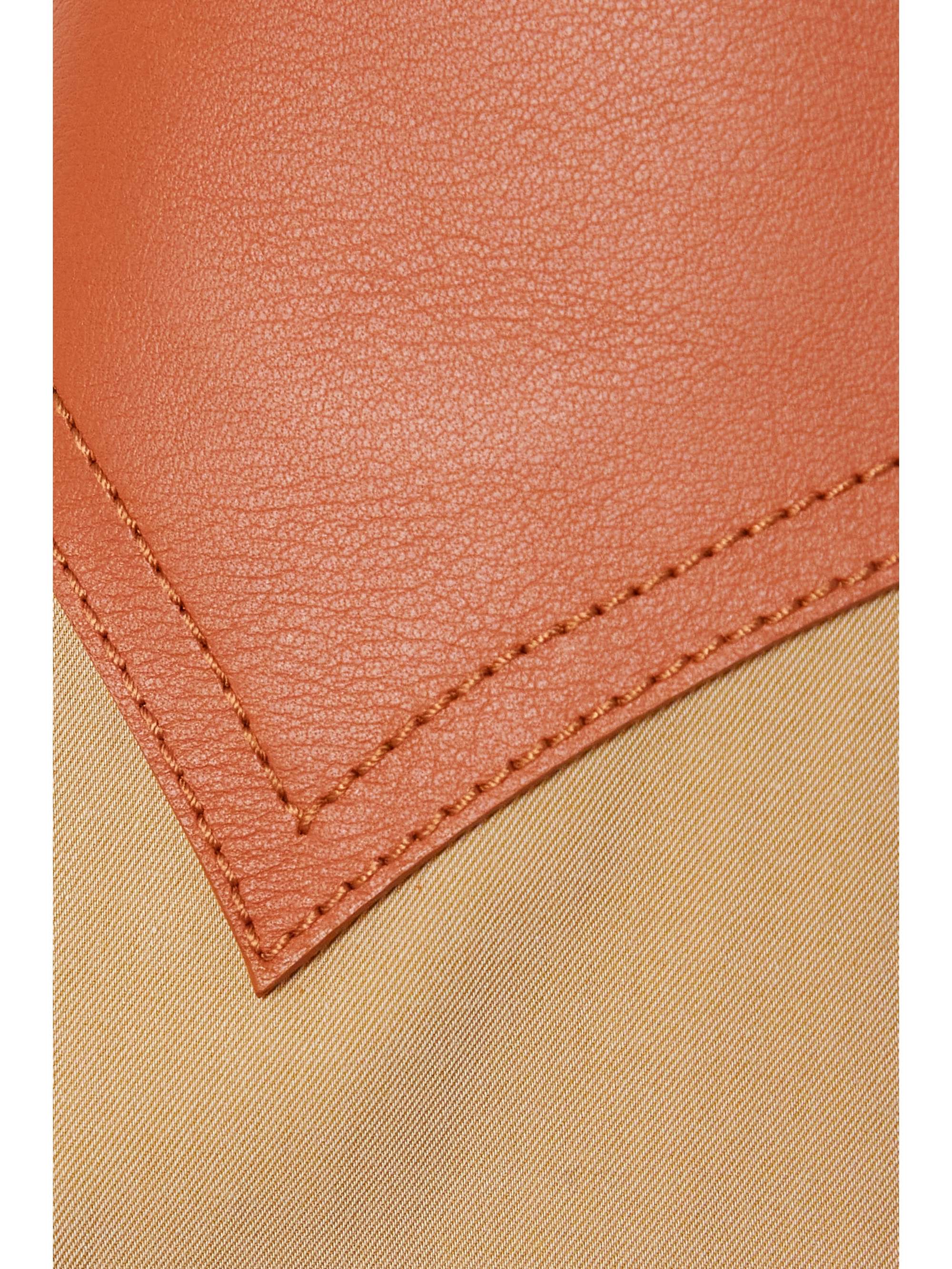 LOEWE Obi asymmetric leather and cotton-twill midi skirt