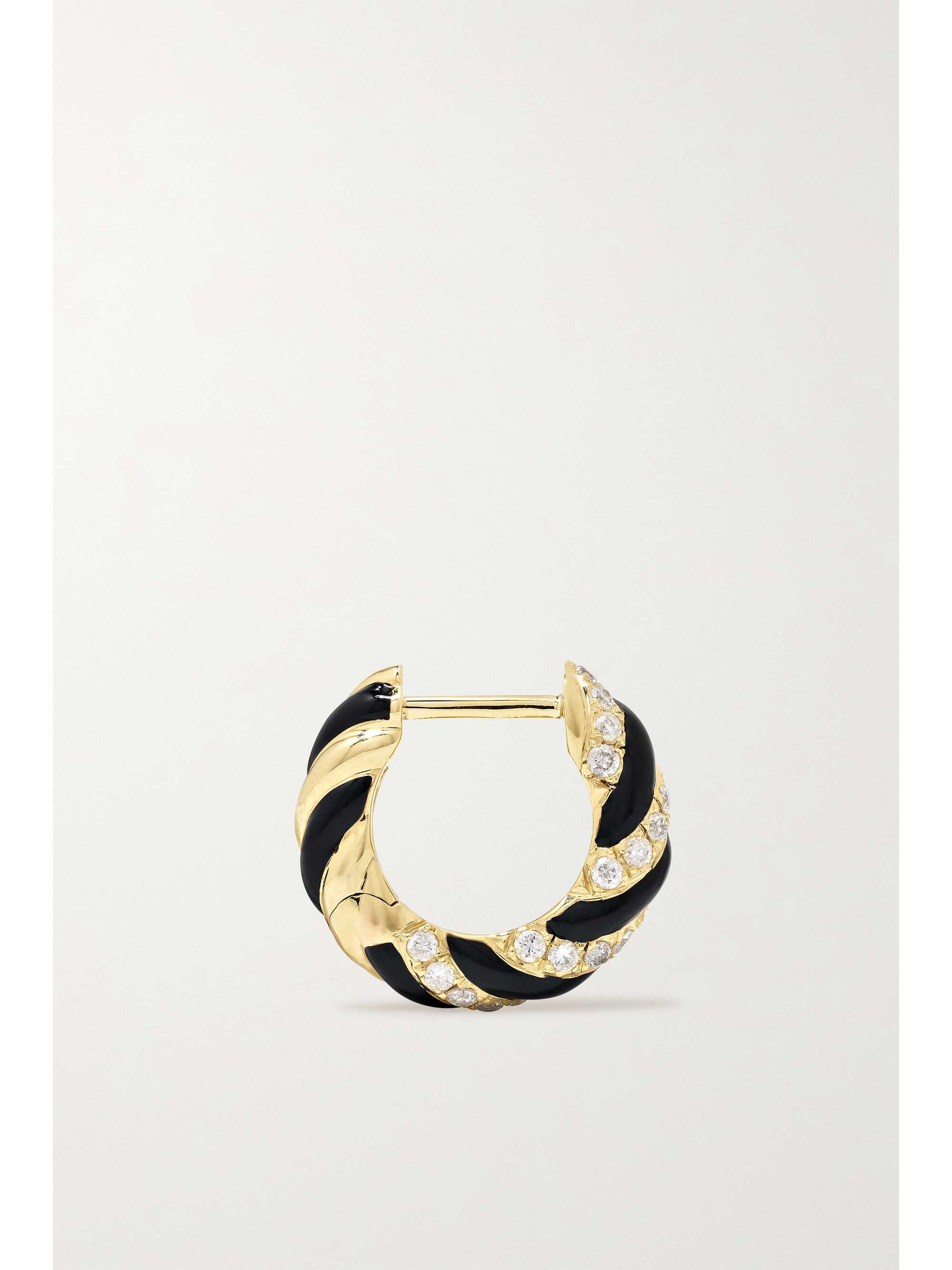 YVONNE LÉON 9-karat gold, enamel and diamond hoop earrings