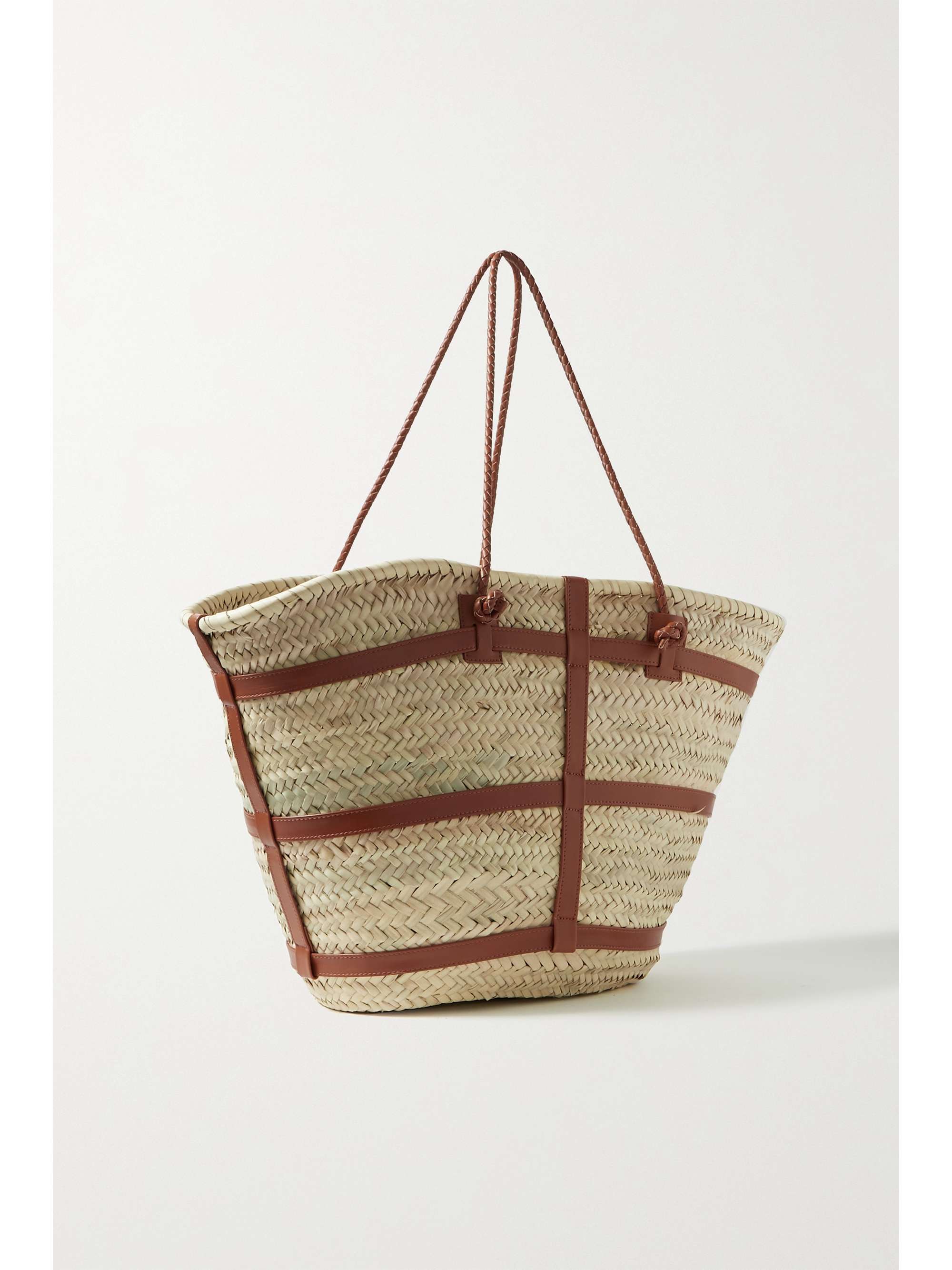 ALTUZARRA Watermill large leather-trimmed raffia tote