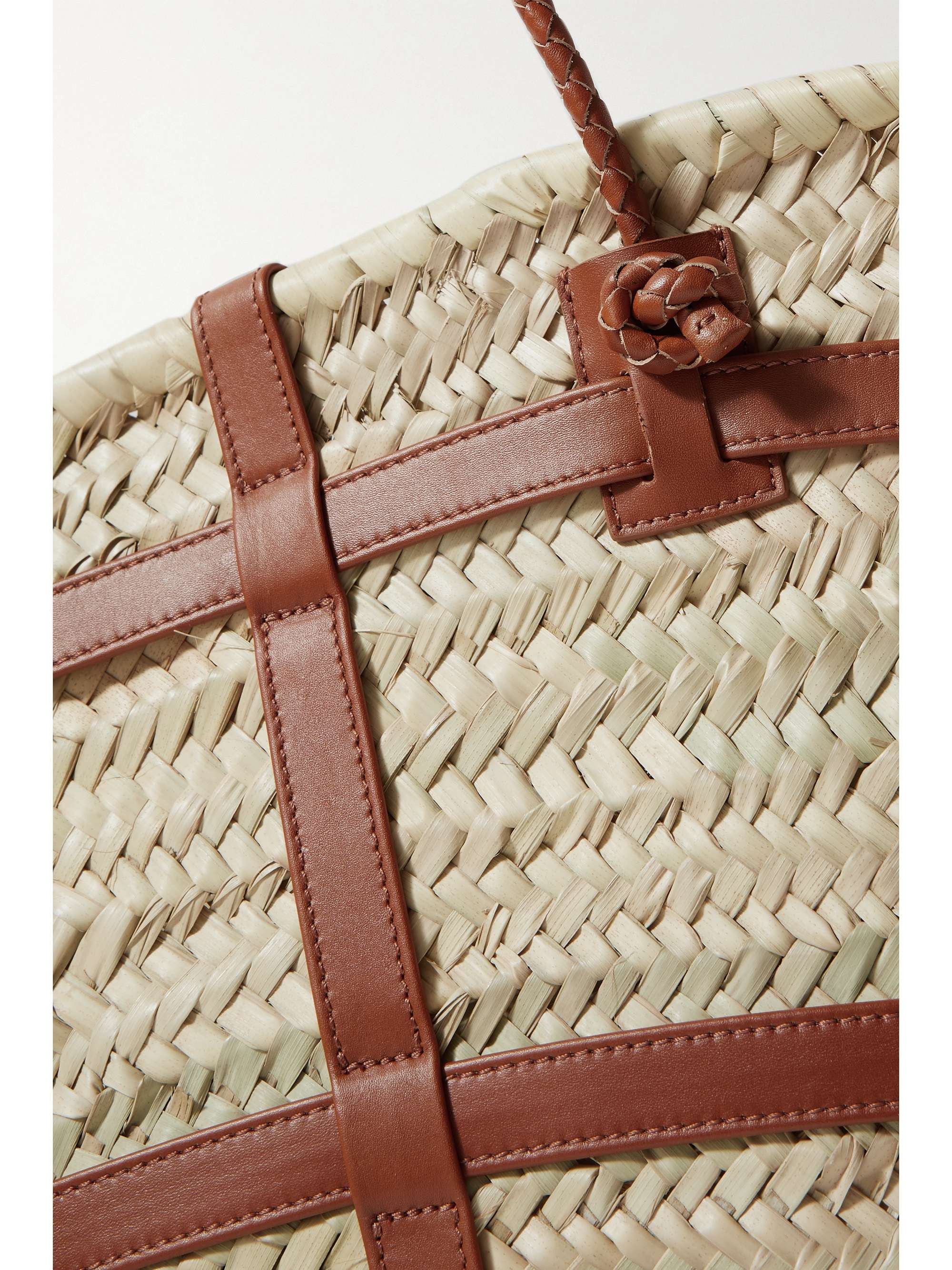 ALTUZARRA Watermill large leather-trimmed raffia tote