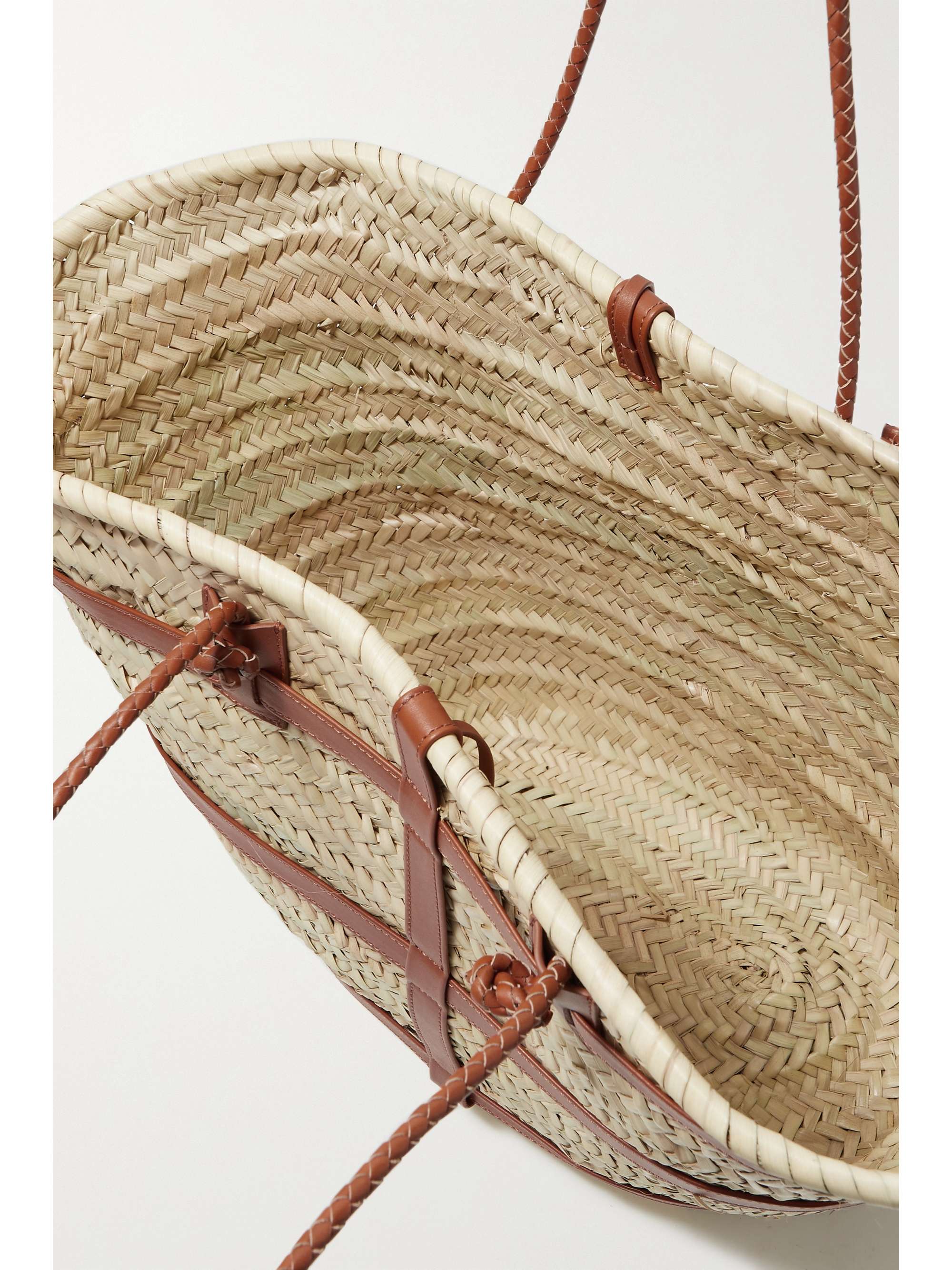 ALTUZARRA Watermill large leather-trimmed raffia tote