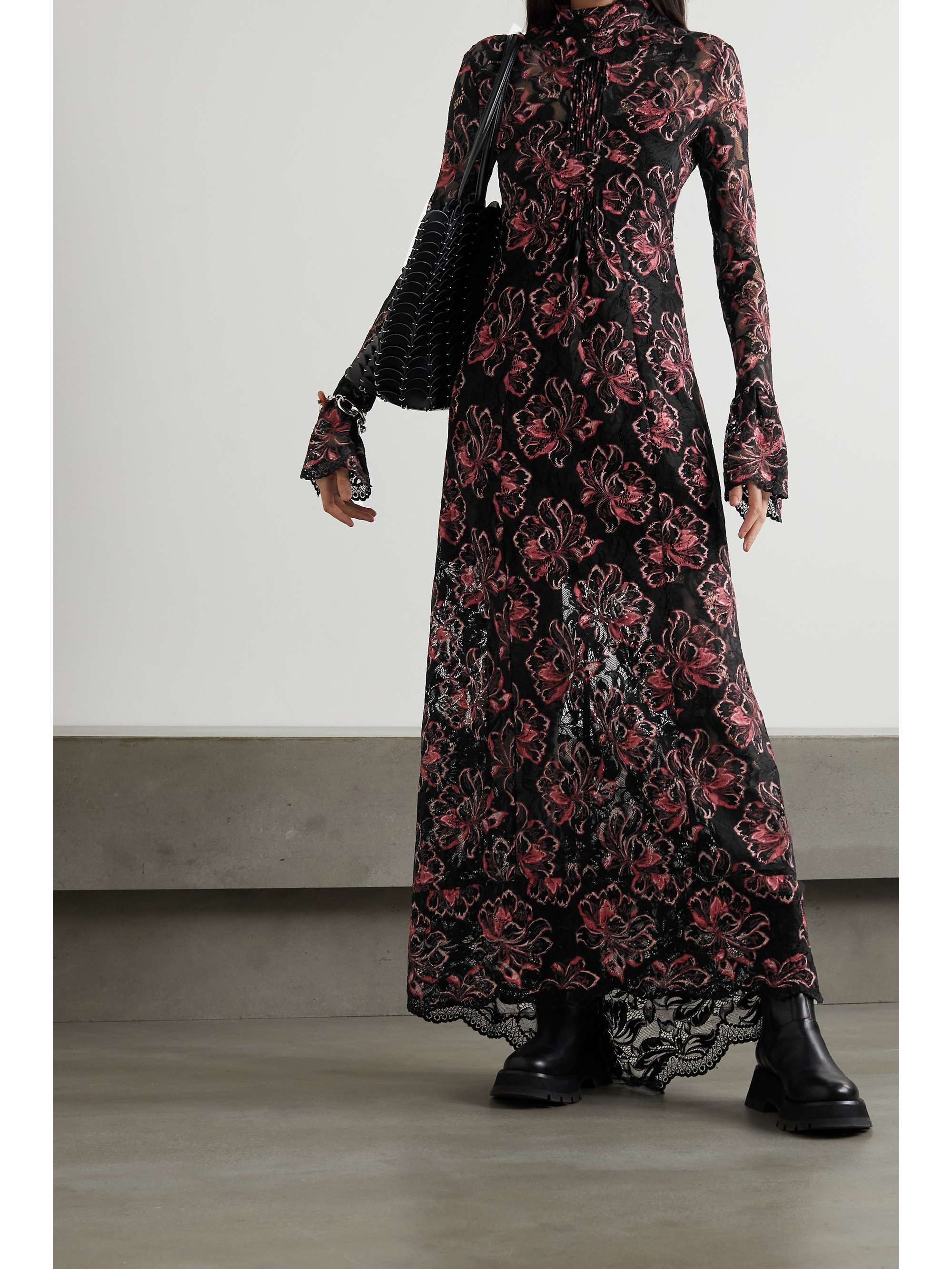 printed lace dress