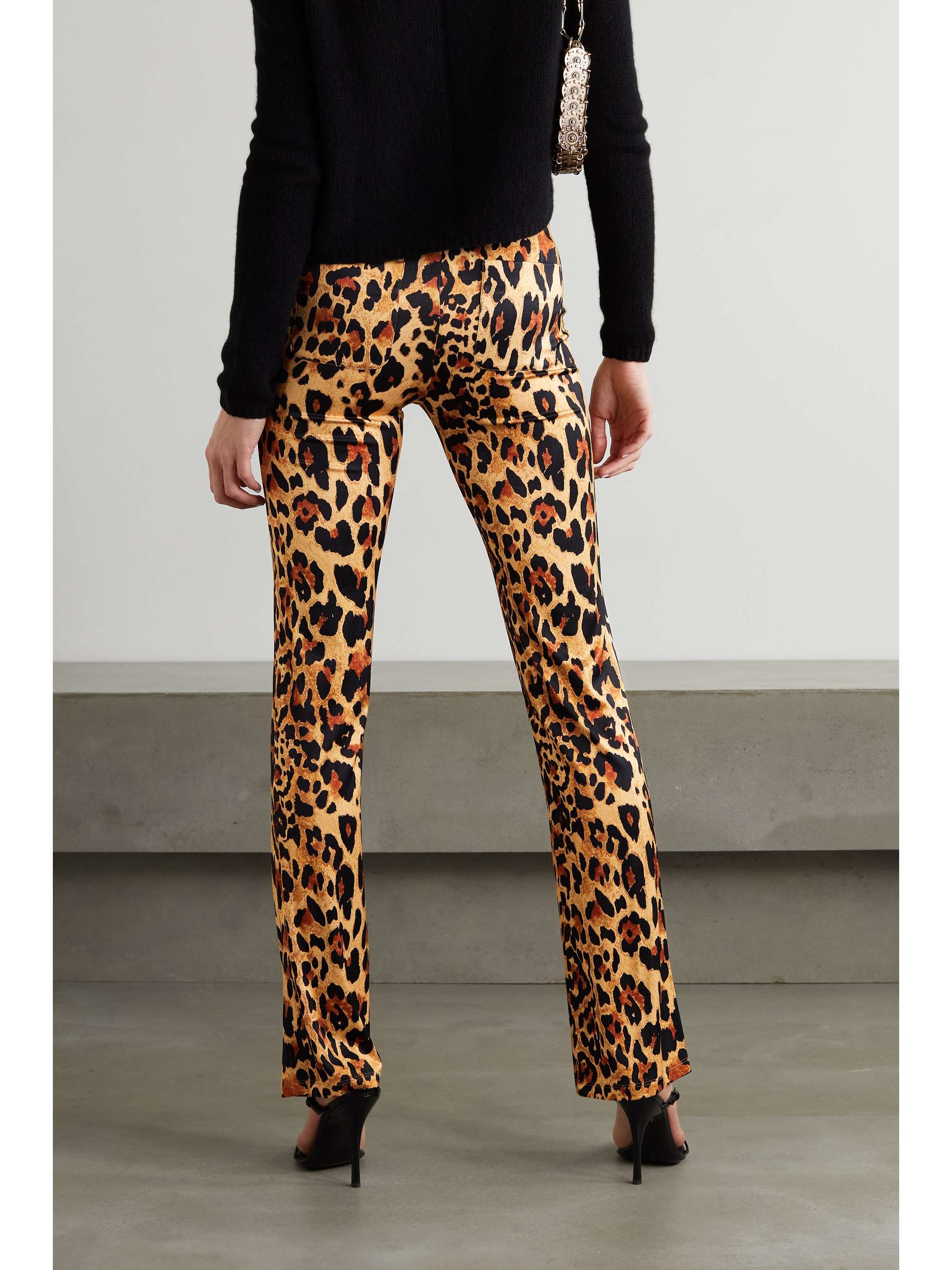 leopard print stretch pants