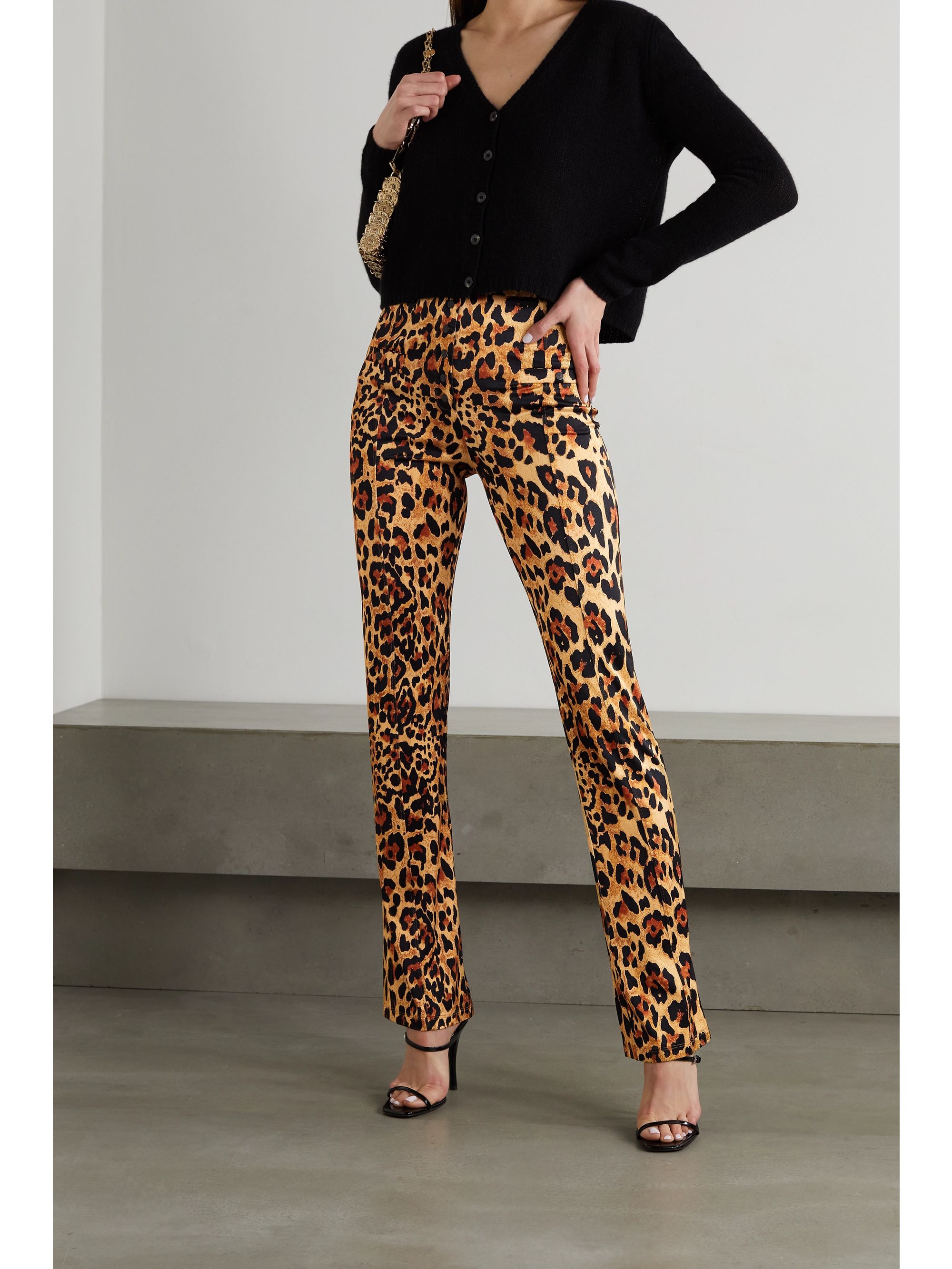 Leopard print stretch pants Clearance