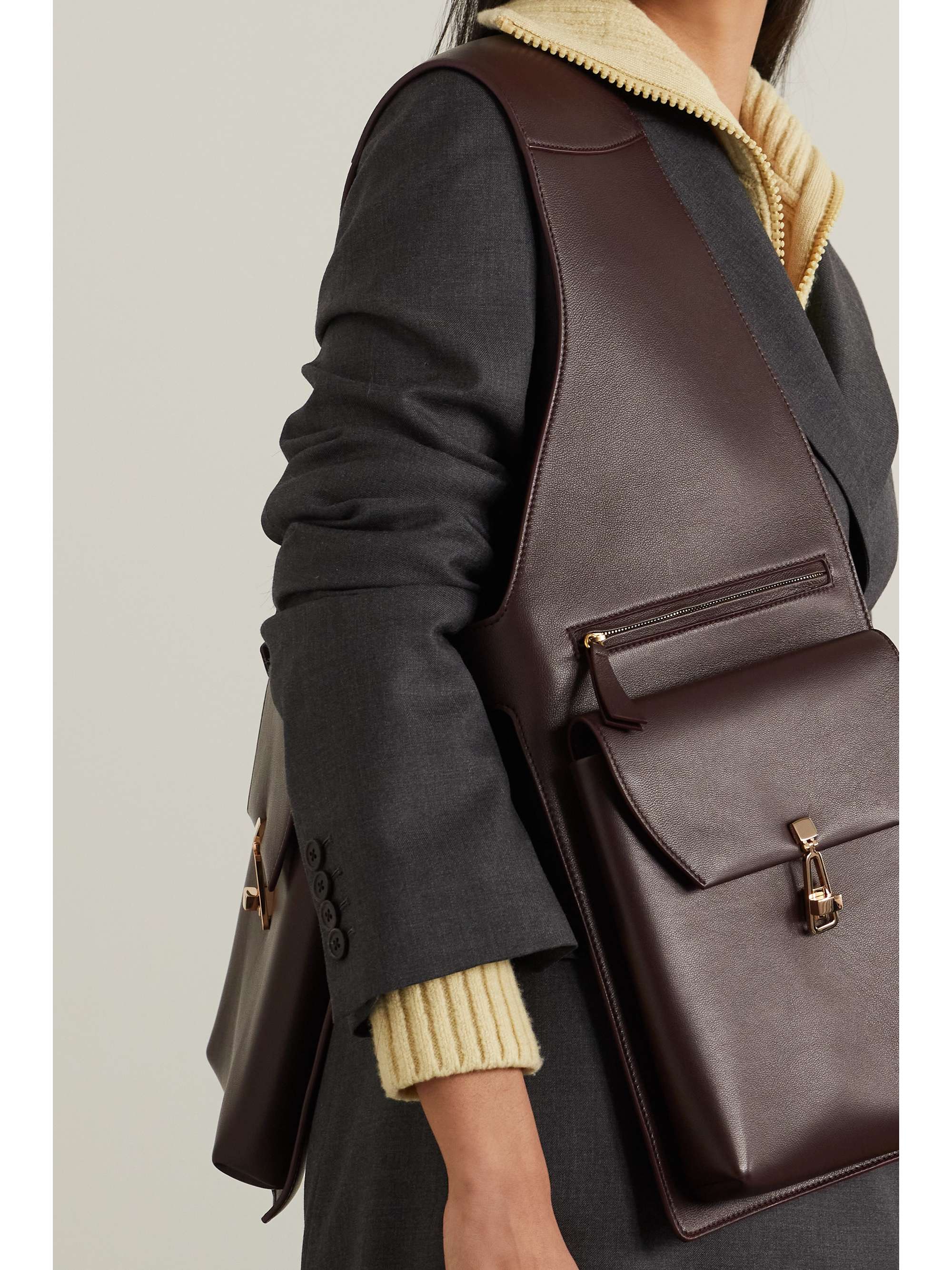 GABRIELA HEARST + NET SUSTAIN Saddle leather shoulder bag