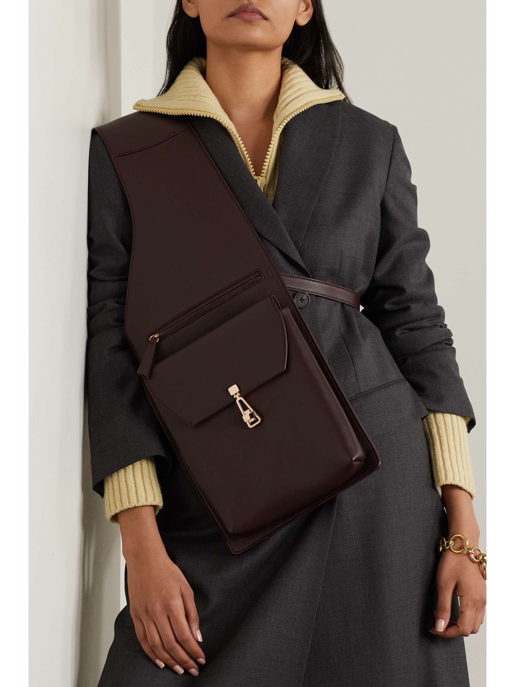 GABRIELA HEARST + NET SUSTAIN Saddle leather shoulder bag