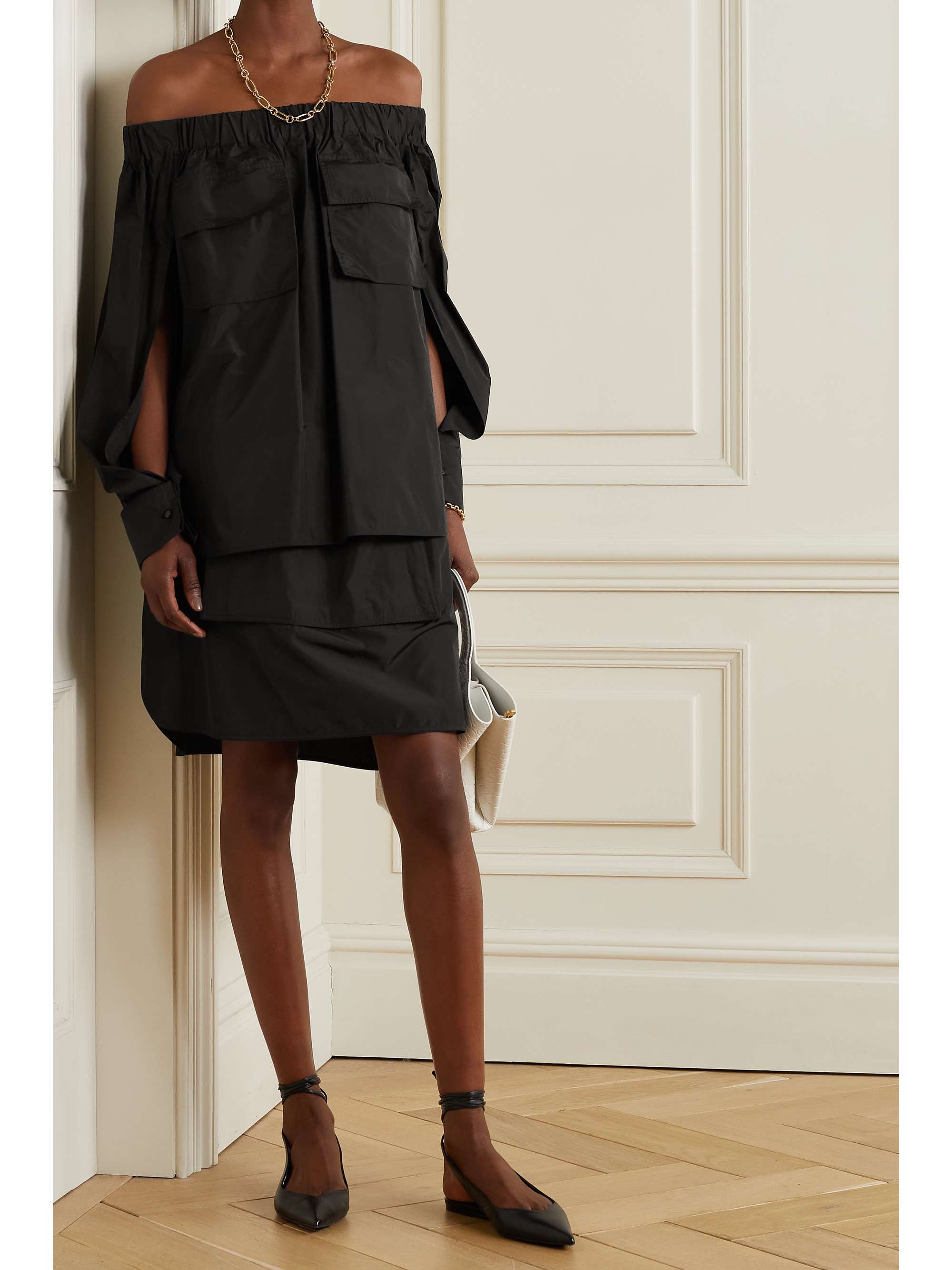 MAX MARA Losanna off-the-shoulder taffeta blouse