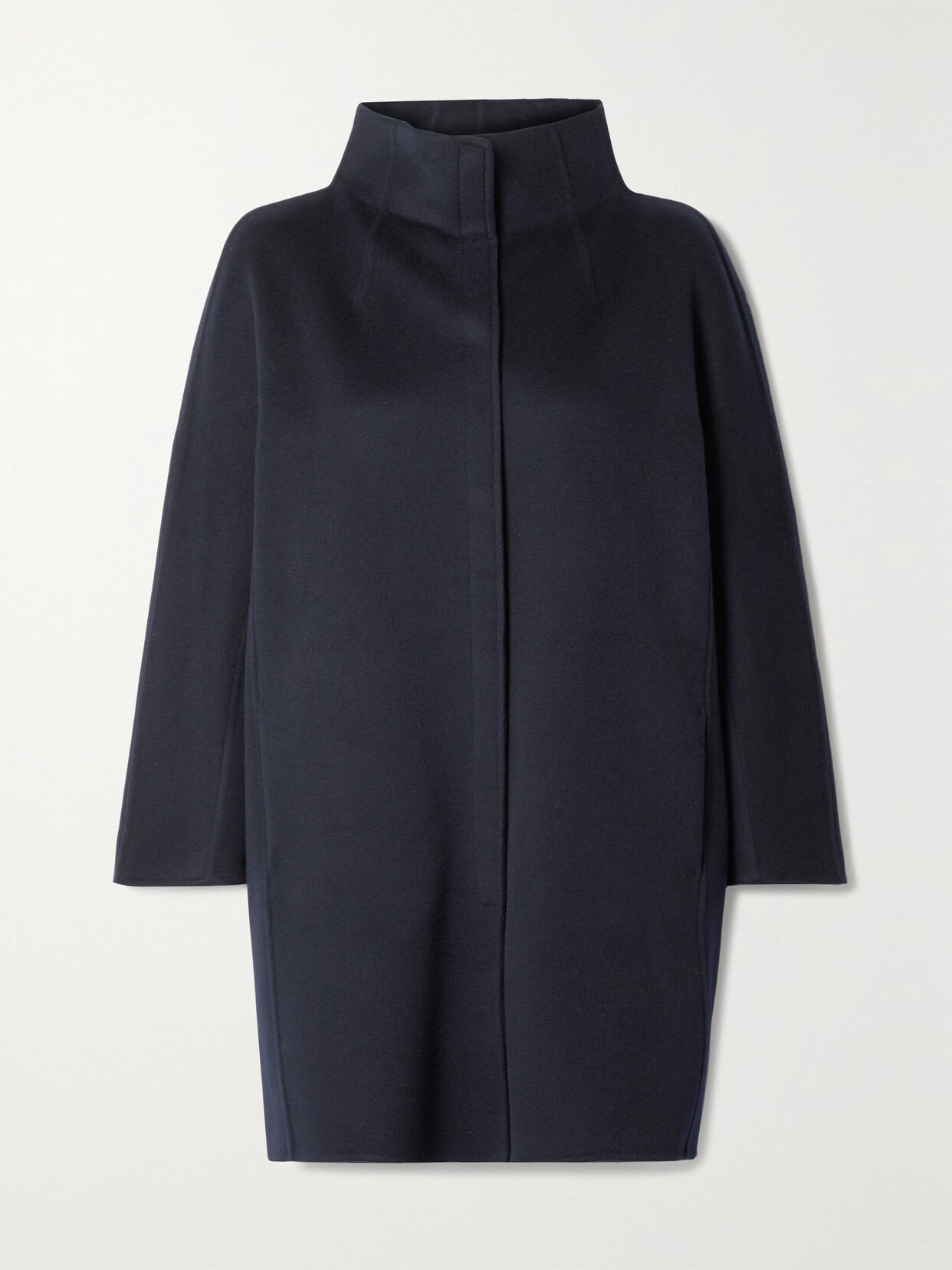 Loro Piana - Roaden Leather-trimmed Cashmere Coat - Midnight blue